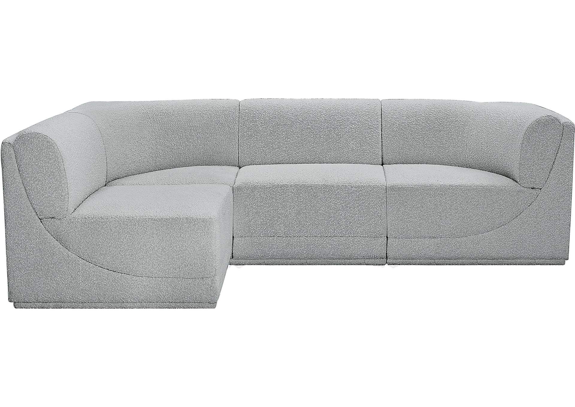 Ollie Grey Boucle Fabric Modular Sectional,Meridian Furniture