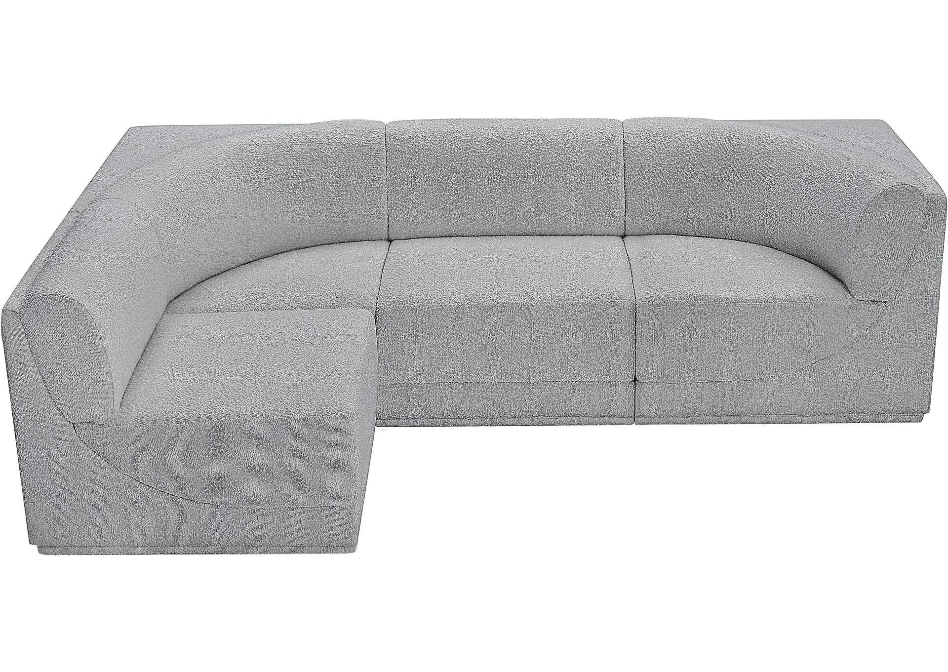 Ollie Grey Boucle Fabric Modular Sectional,Meridian Furniture