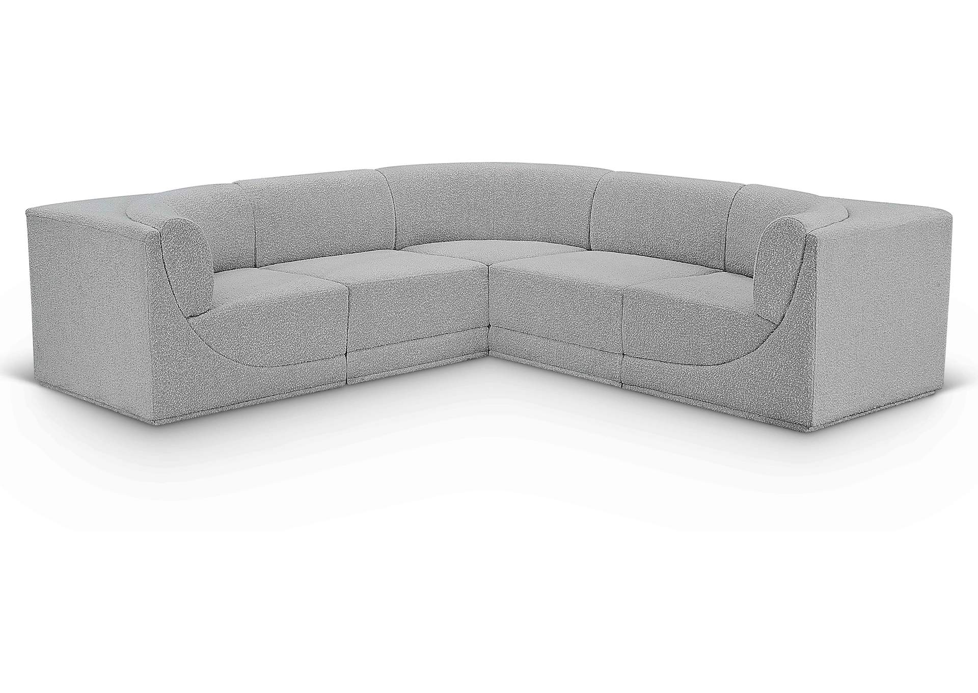 Ollie Grey Boucle Fabric Modular Sectional,Meridian Furniture