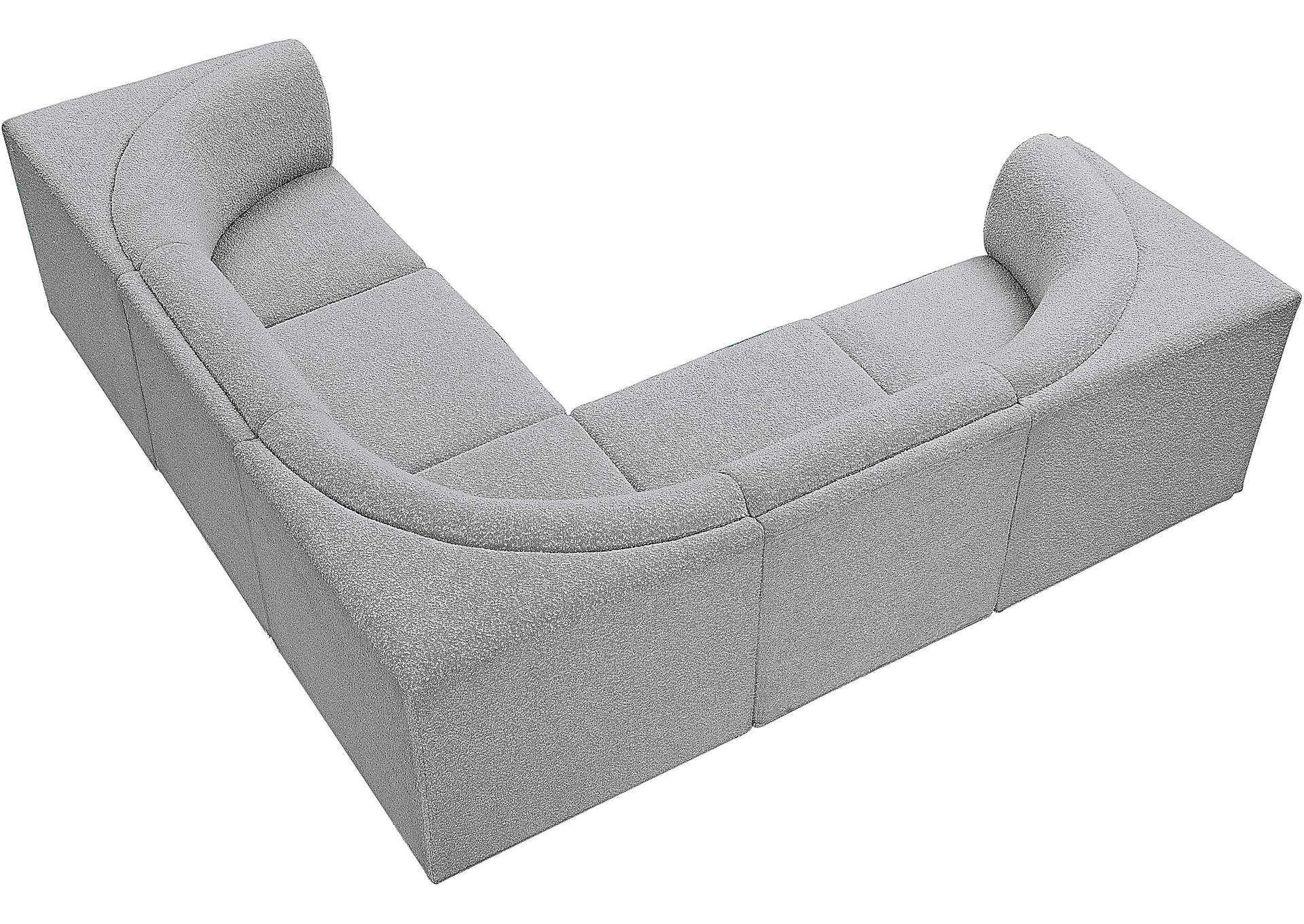 Ollie Grey Boucle Fabric Modular Sectional,Meridian Furniture