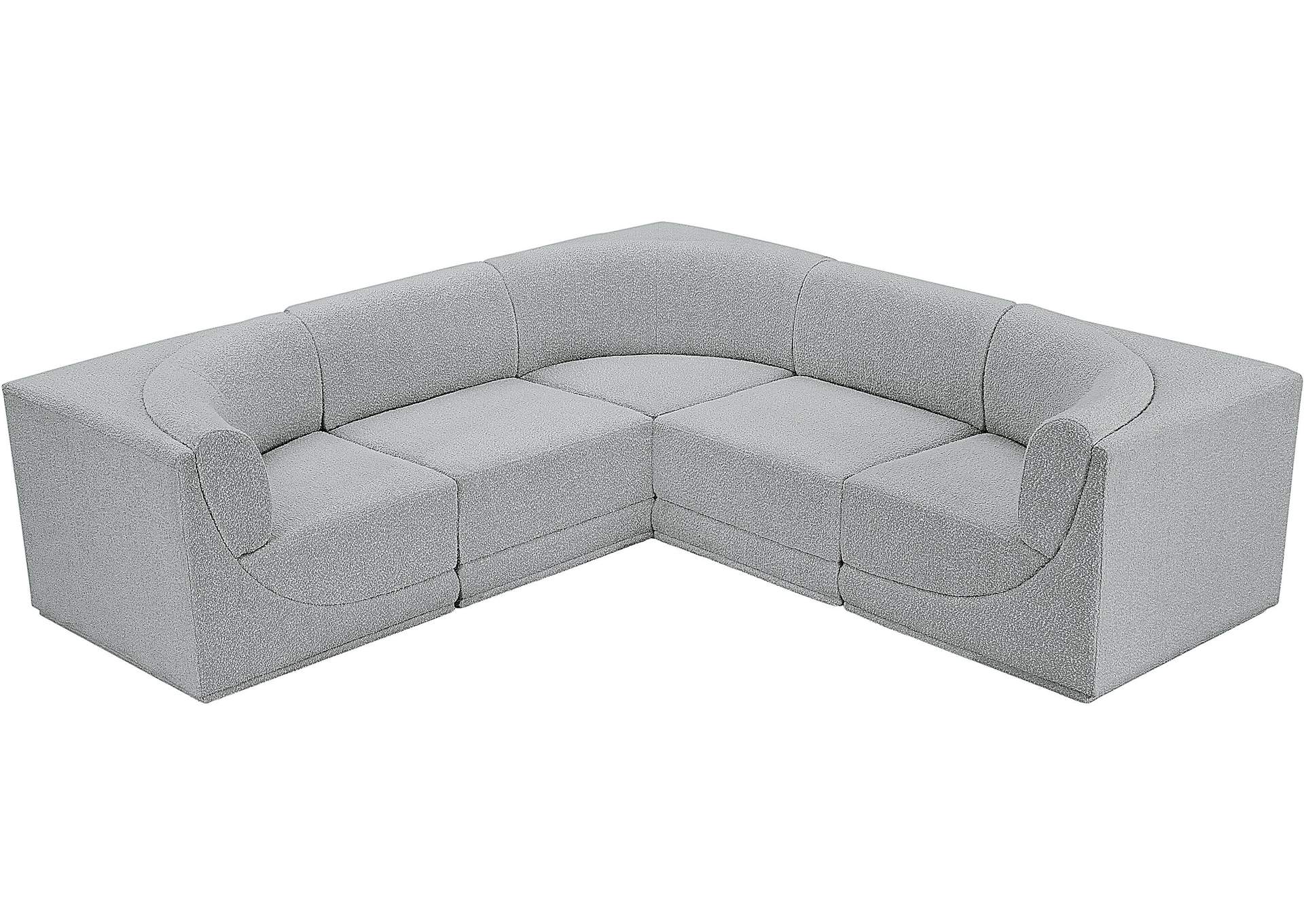 Ollie Grey Boucle Fabric Modular Sectional,Meridian Furniture