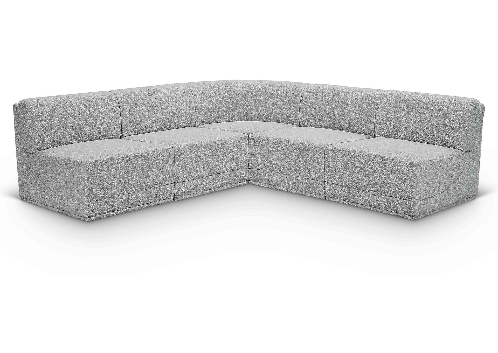 Ollie Grey Boucle Fabric Modular Sectional,Meridian Furniture