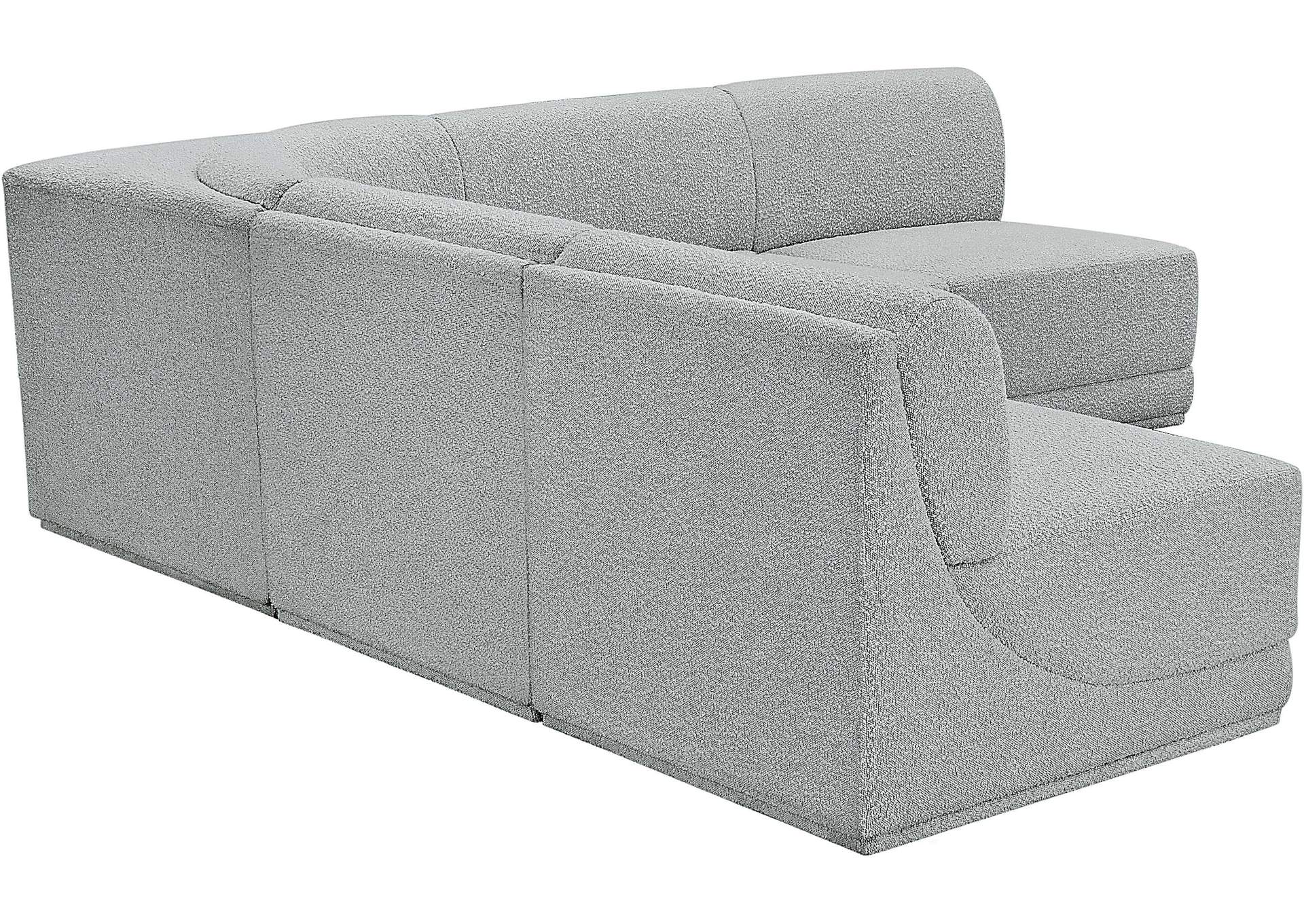 Ollie Grey Boucle Fabric Modular Sectional,Meridian Furniture