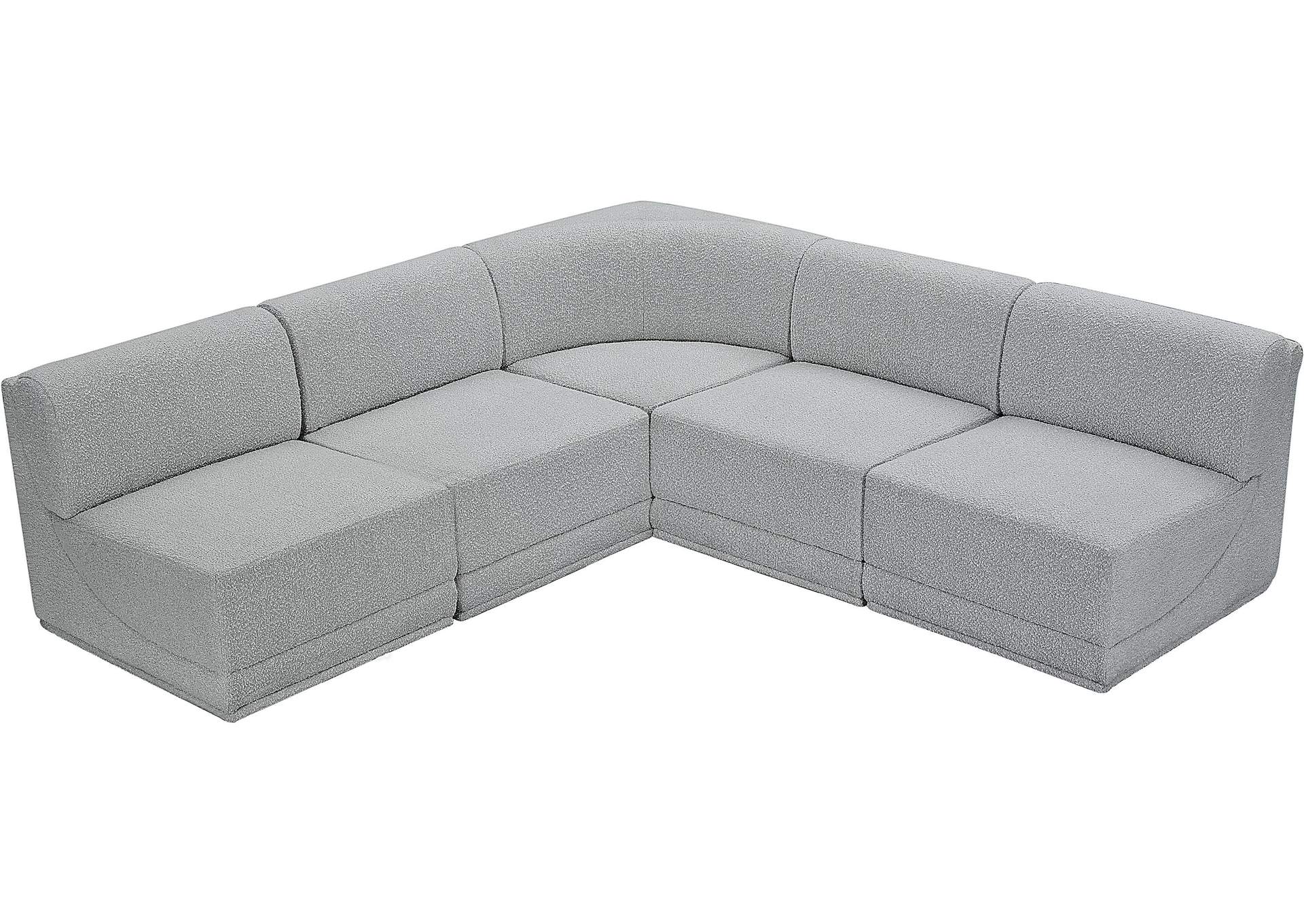 Ollie Grey Boucle Fabric Modular Sectional,Meridian Furniture