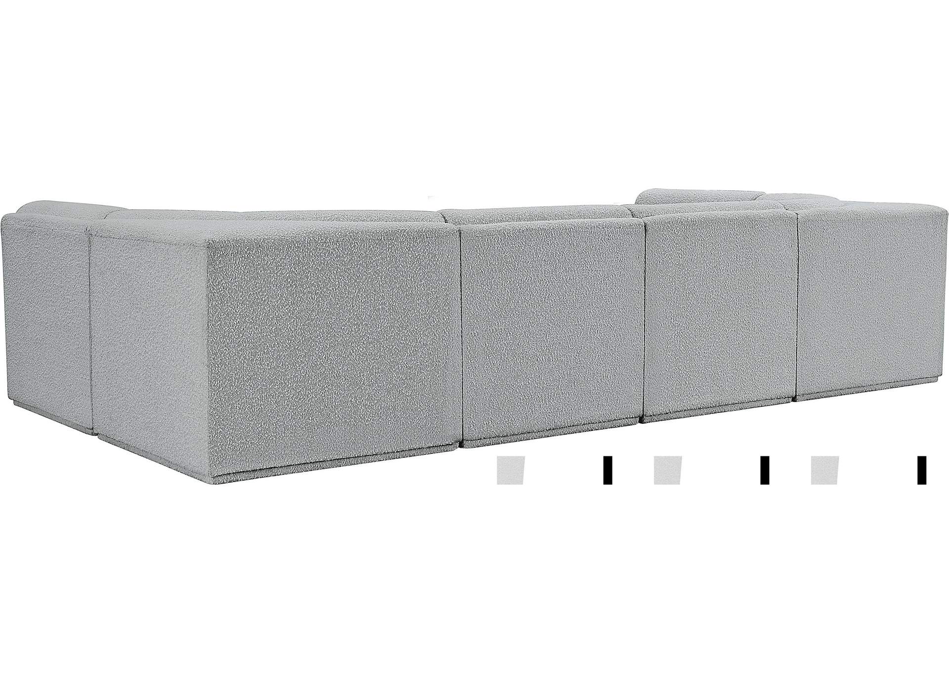 Ollie Grey Boucle Fabric Modular Sectional,Meridian Furniture