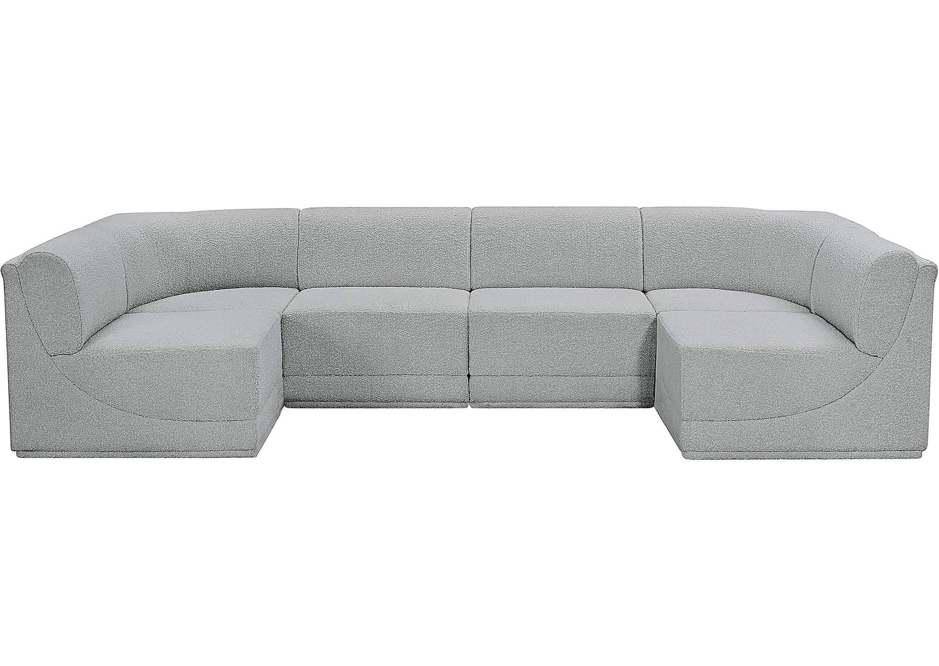 Ollie Grey Boucle Fabric Modular Sectional,Meridian Furniture