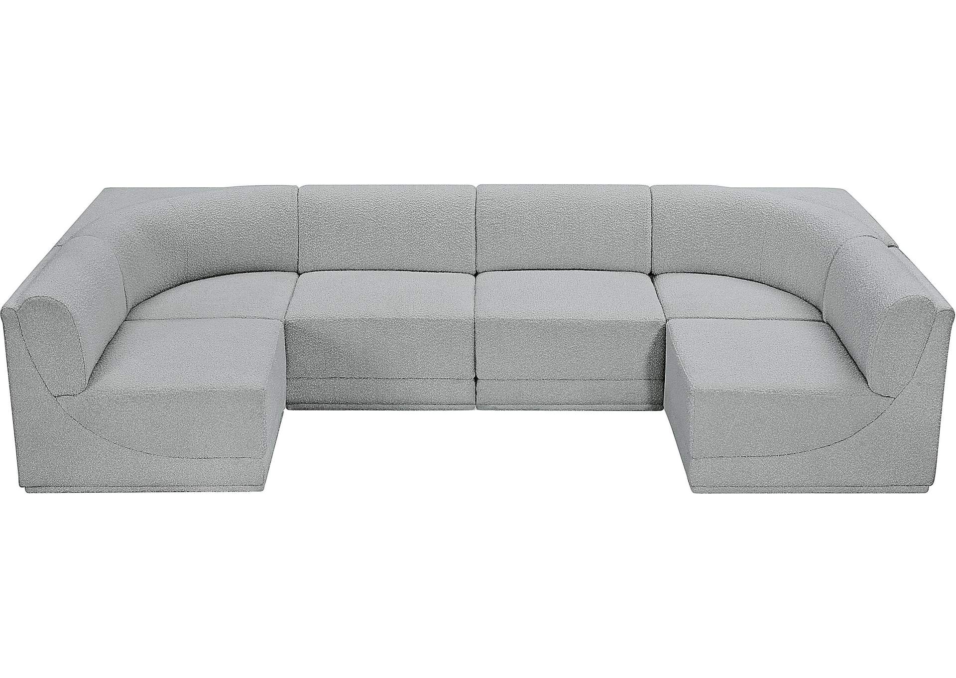 Ollie Grey Boucle Fabric Modular Sectional,Meridian Furniture