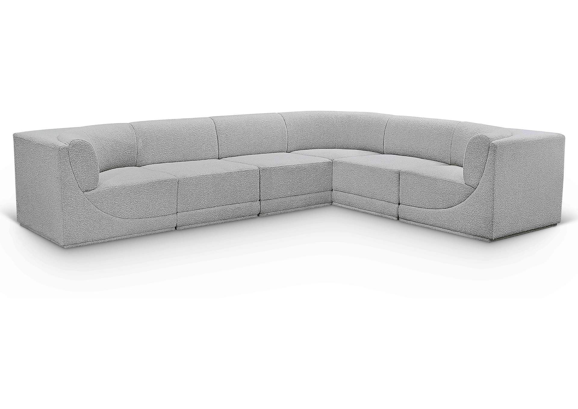 Ollie Grey Boucle Fabric Modular Sectional,Meridian Furniture