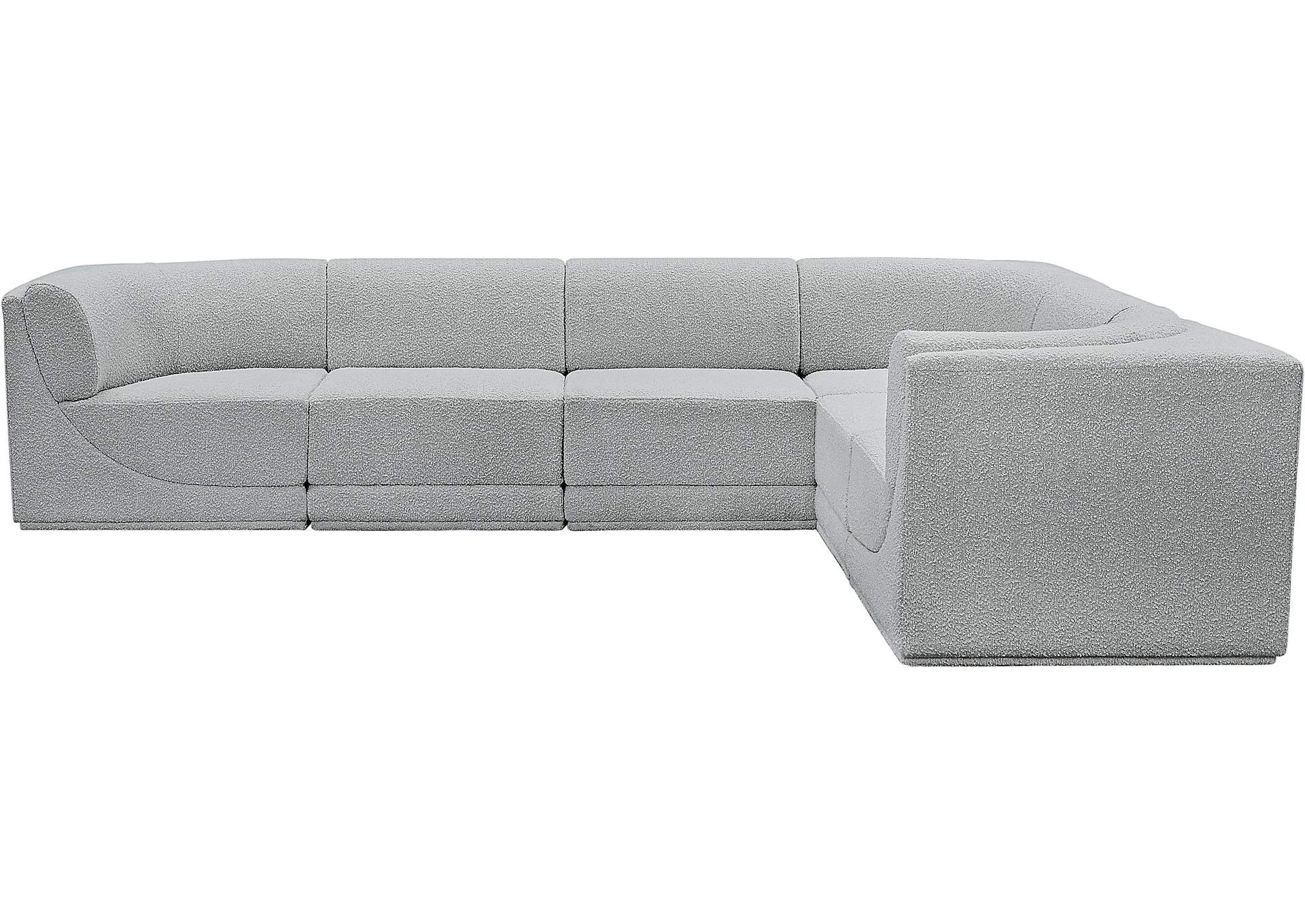 Ollie Grey Boucle Fabric Modular Sectional,Meridian Furniture