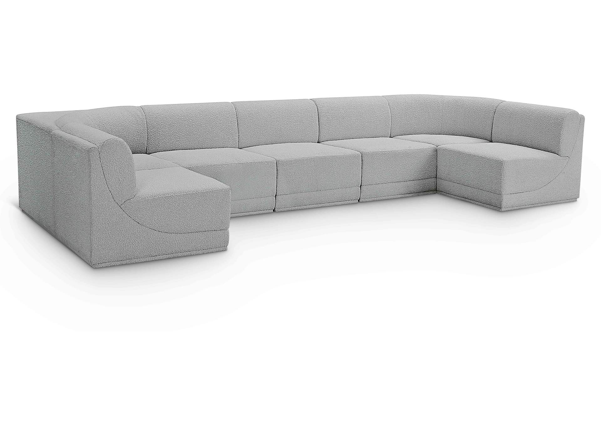 Ollie Grey Boucle Fabric Modular Sectional,Meridian Furniture