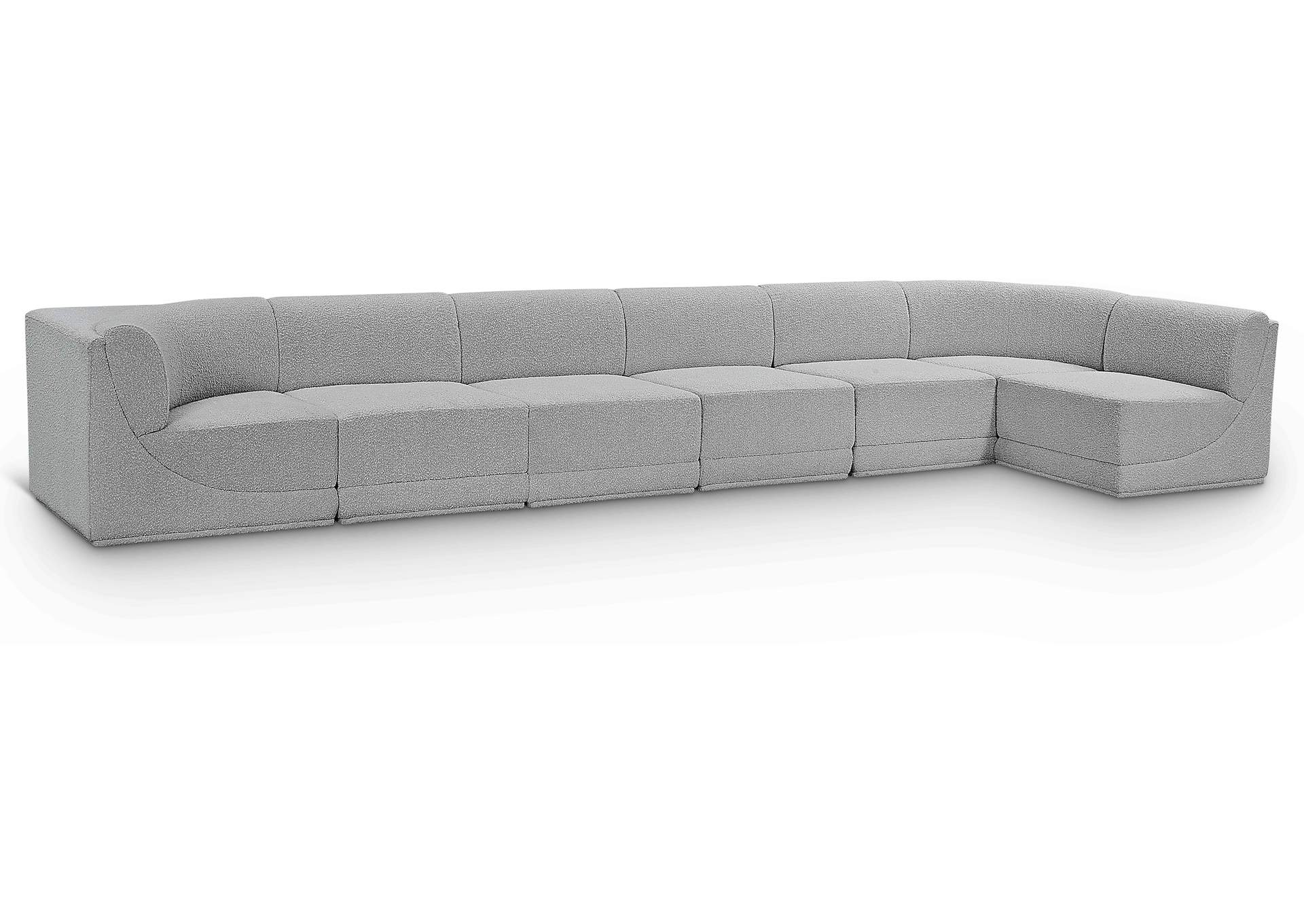 Ollie Grey Boucle Fabric Modular Sectional,Meridian Furniture