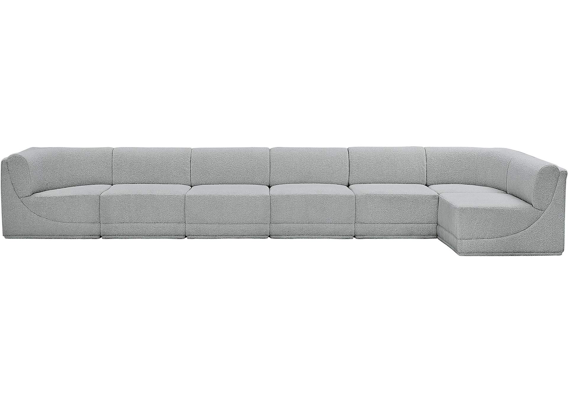 Ollie Grey Boucle Fabric Modular Sectional,Meridian Furniture