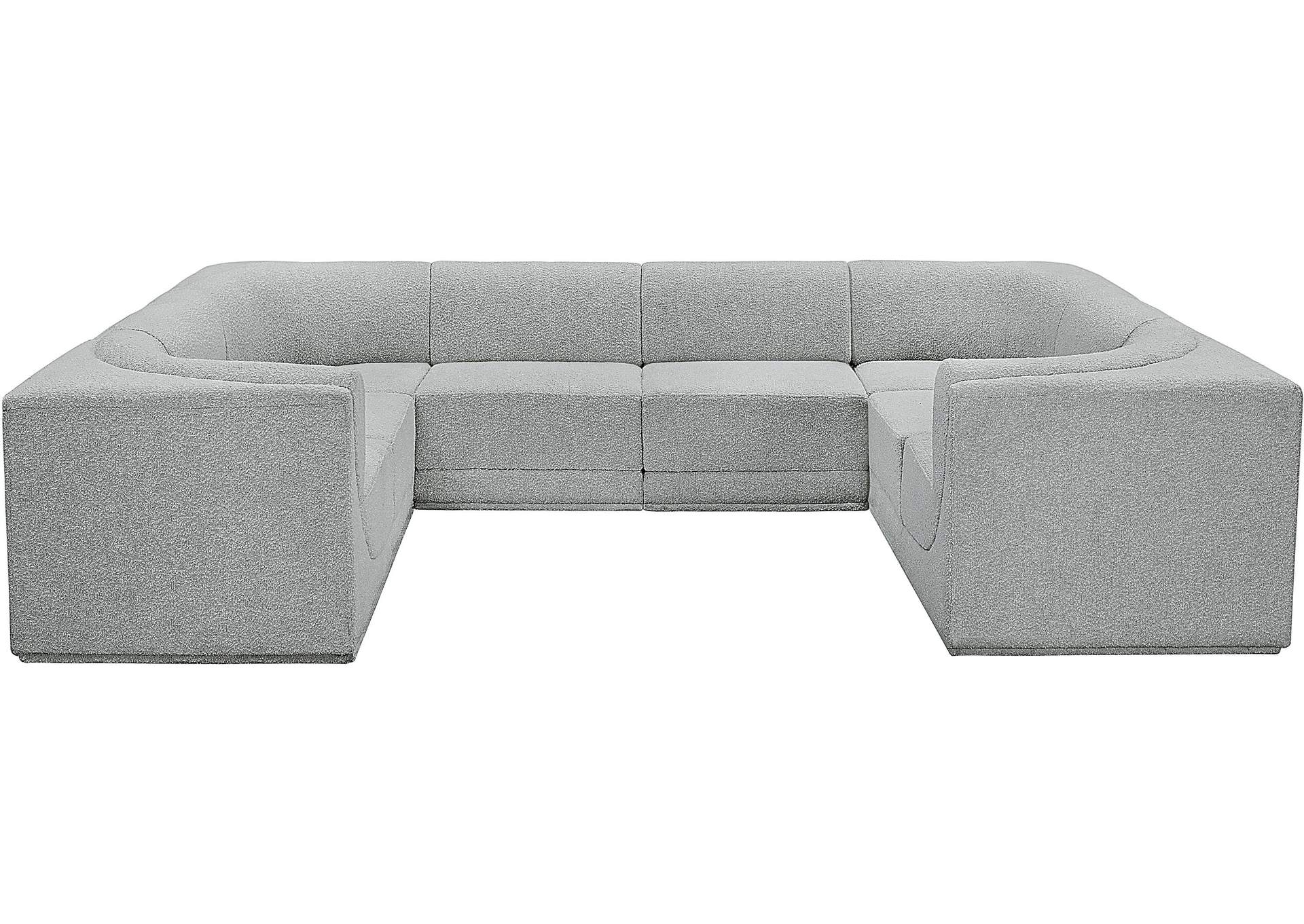 Ollie Grey Boucle Fabric Modular Sectional,Meridian Furniture