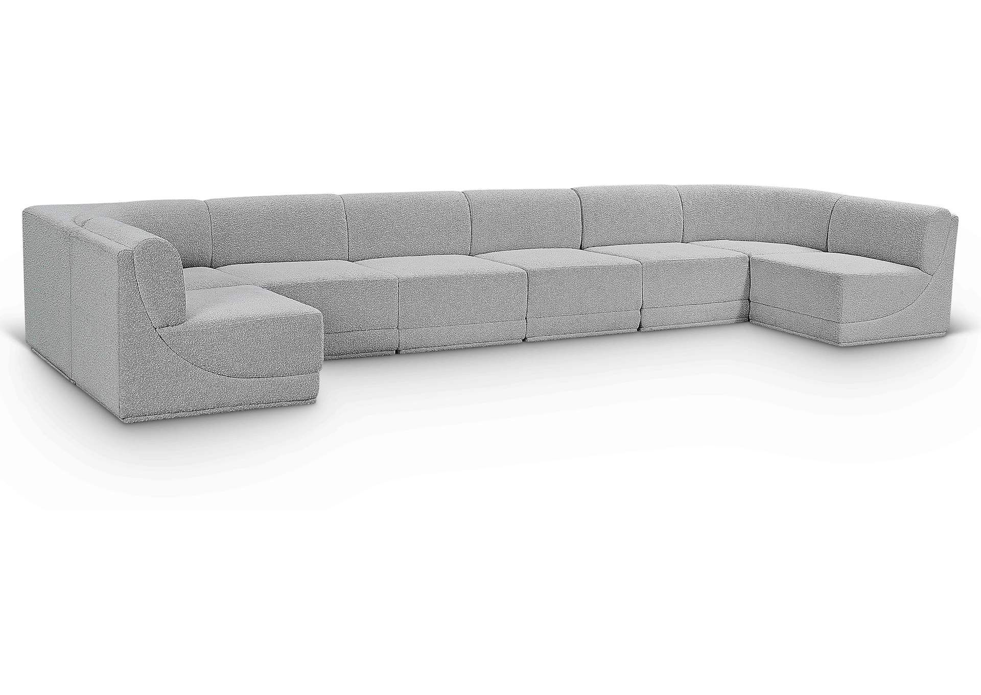 Ollie Grey Boucle Fabric Modular Sectional,Meridian Furniture