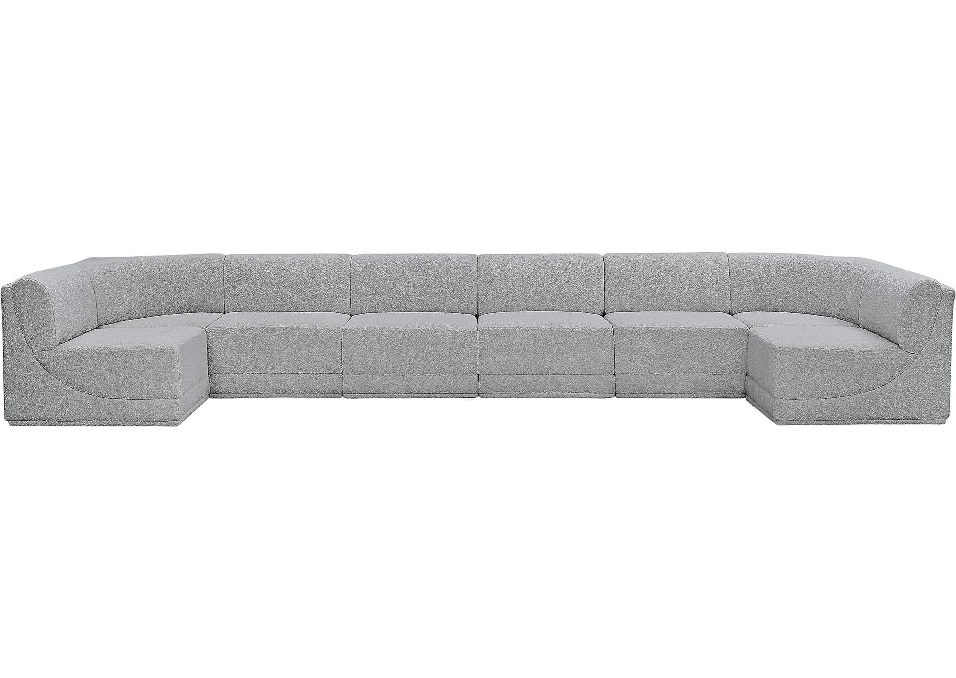 Ollie Grey Boucle Fabric Modular Sectional,Meridian Furniture