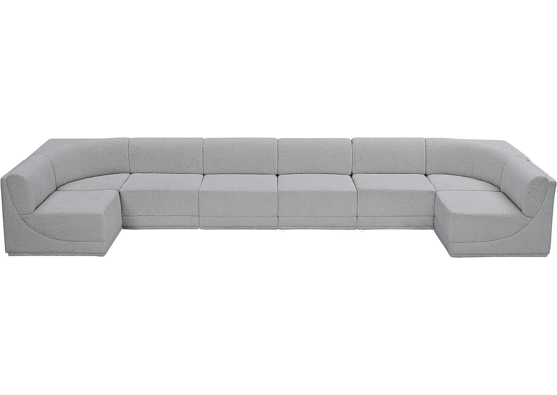 Ollie Grey Boucle Fabric Modular Sectional,Meridian Furniture