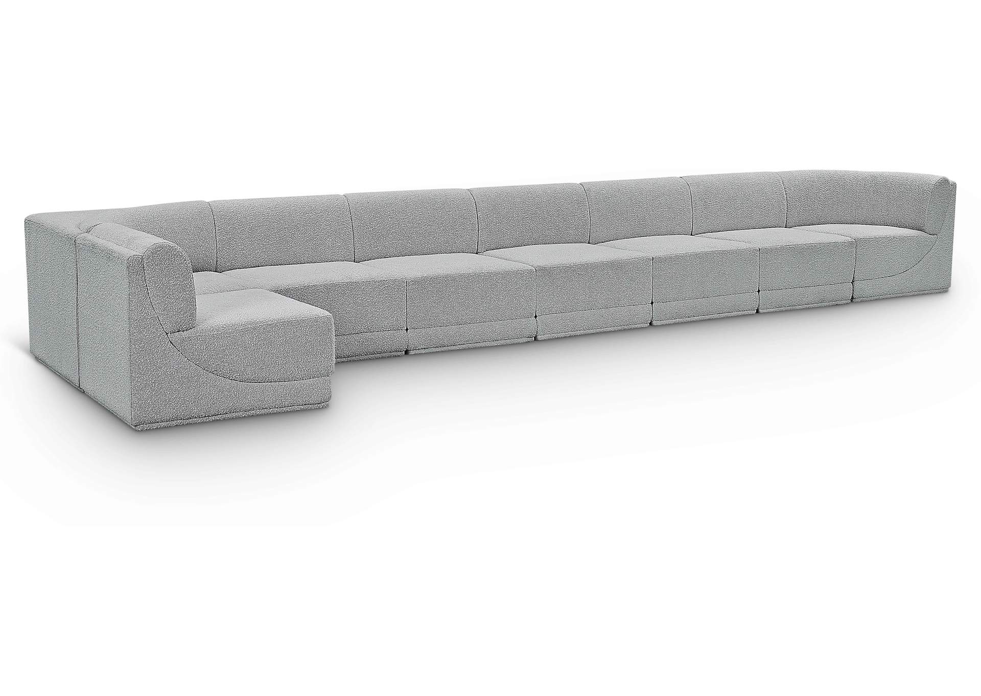 Ollie Grey Boucle Fabric Modular Sectional,Meridian Furniture