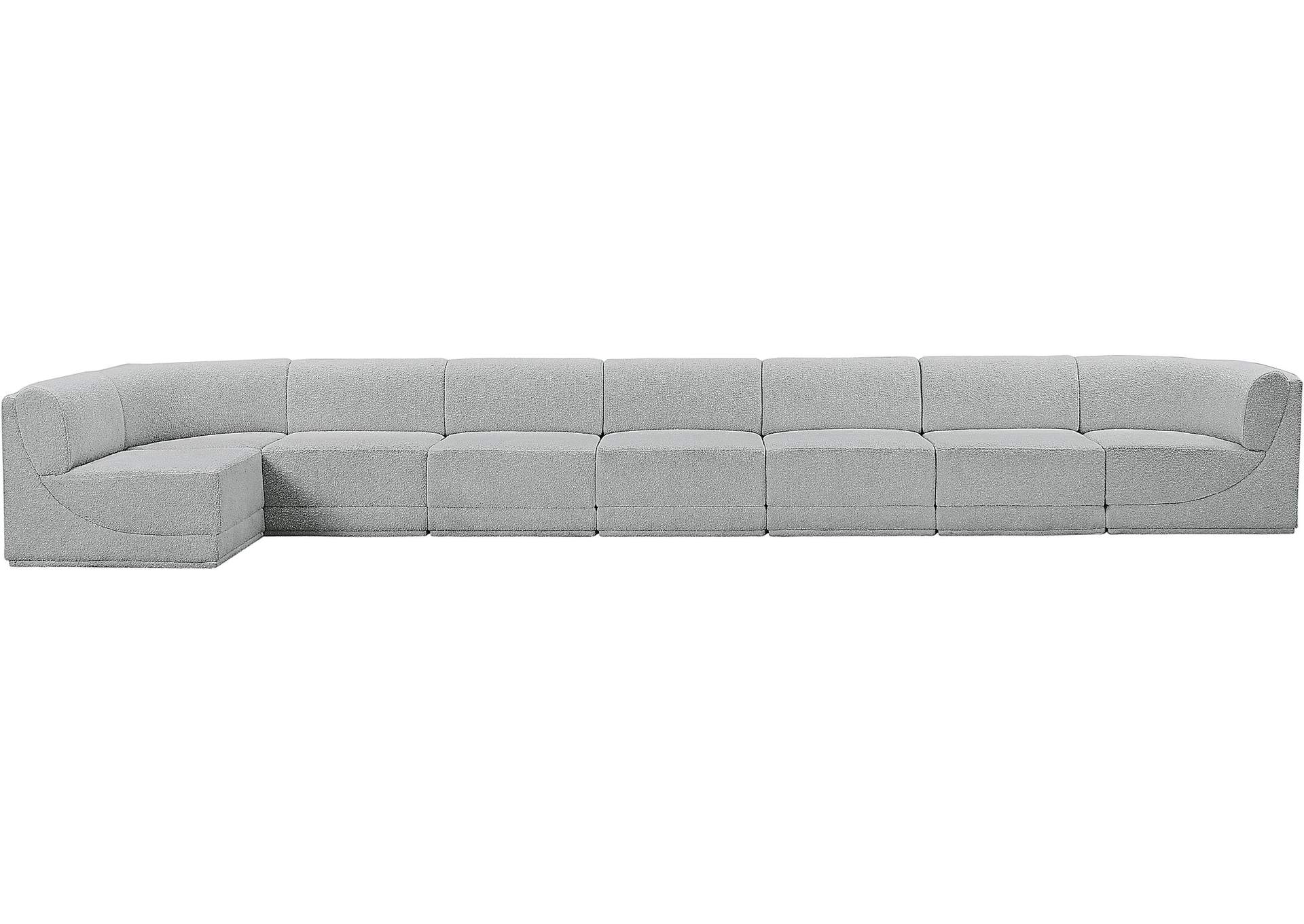 Ollie Grey Boucle Fabric Modular Sectional,Meridian Furniture