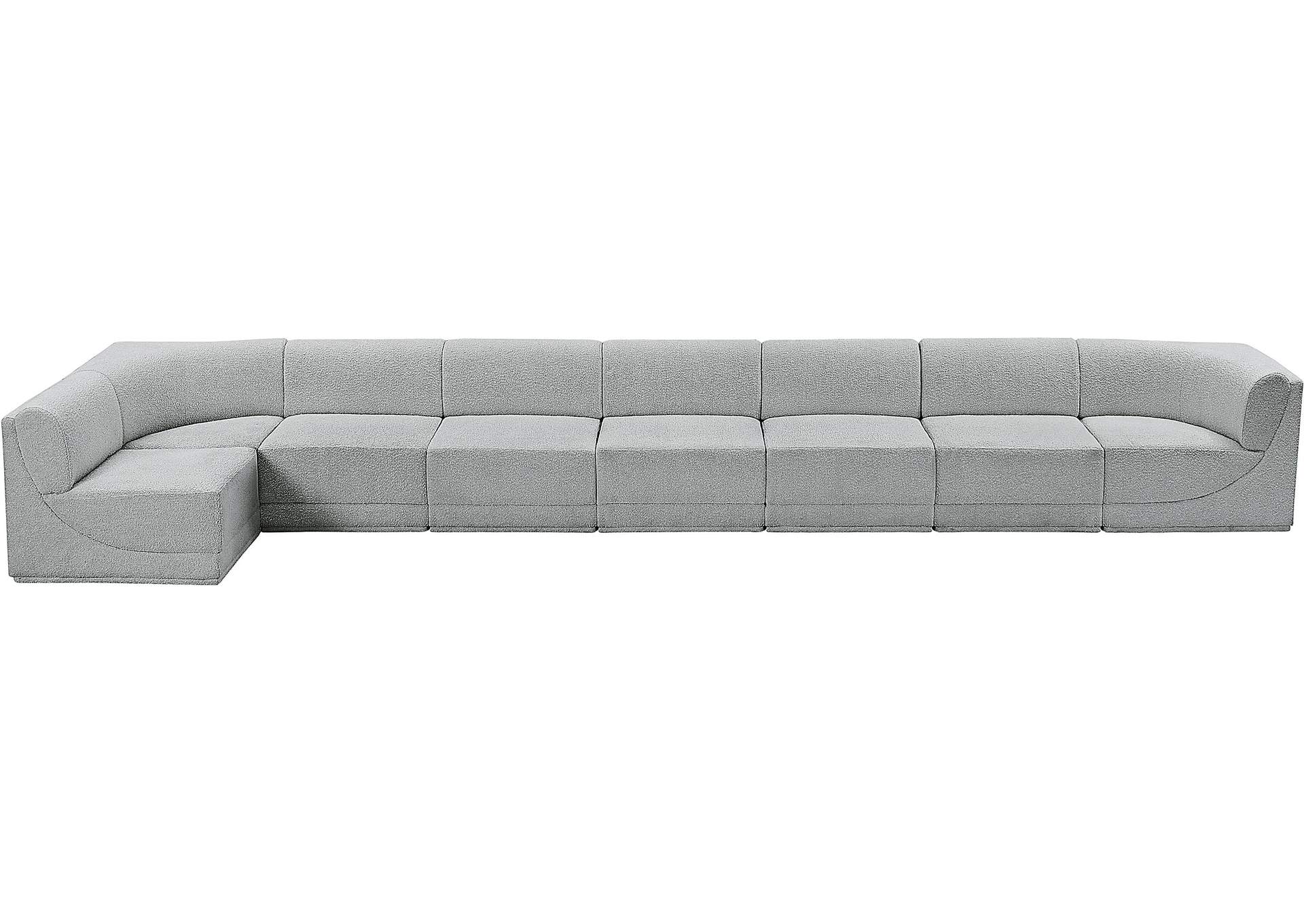 Ollie Grey Boucle Fabric Modular Sectional,Meridian Furniture