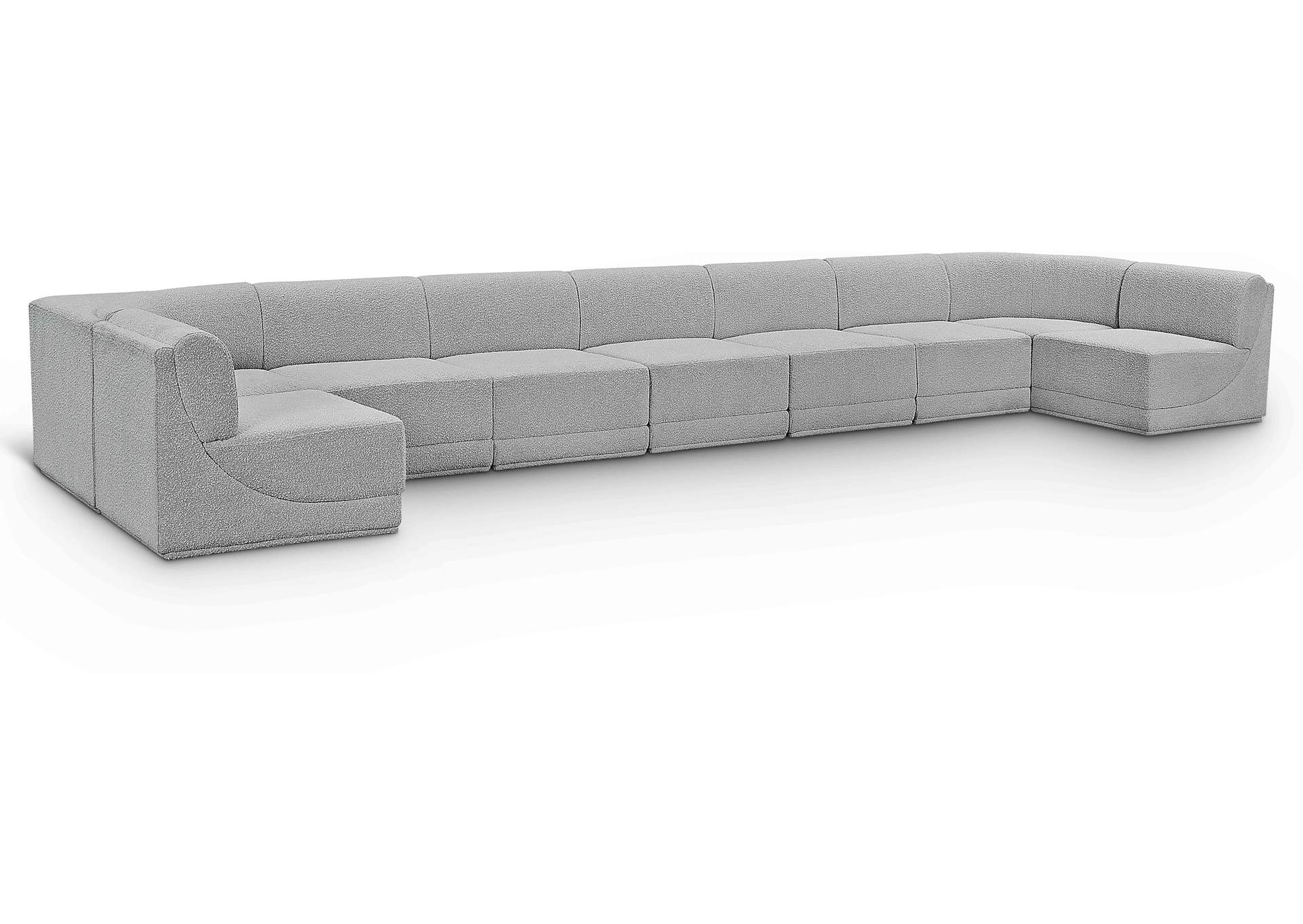 Ollie Grey Boucle Fabric Modular Sectional,Meridian Furniture