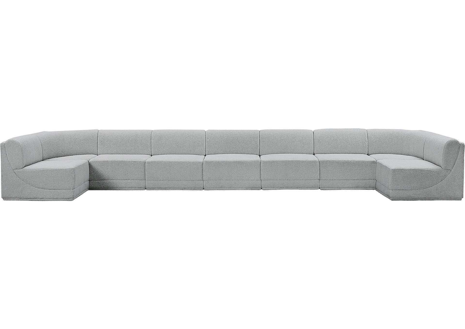 Ollie Grey Boucle Fabric Modular Sectional,Meridian Furniture