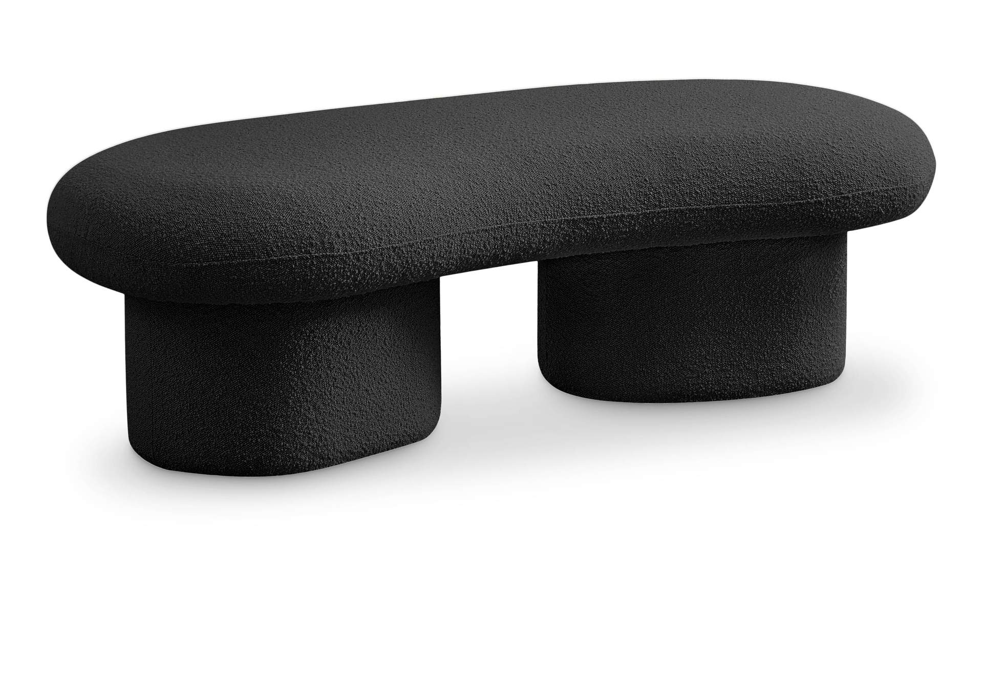 Luka Black Boucle Fabric Bench,Meridian Furniture