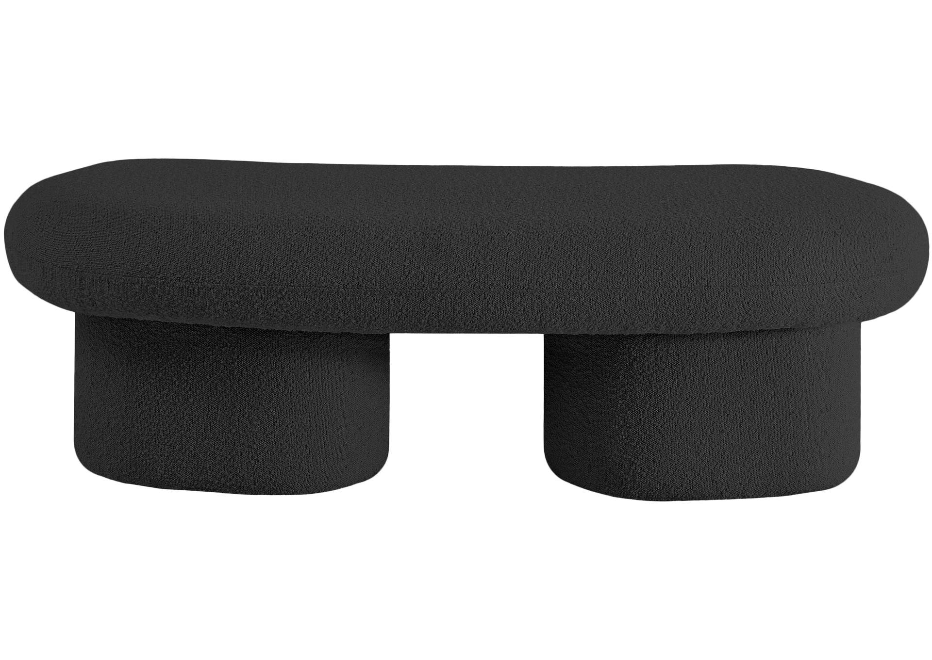 Luka Black Boucle Fabric Bench,Meridian Furniture