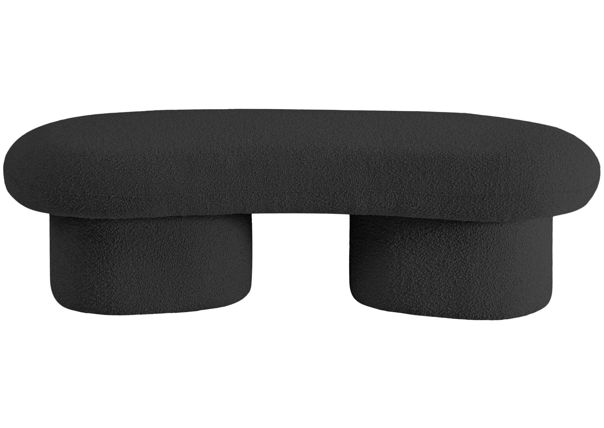 Luka Black Boucle Fabric Bench,Meridian Furniture