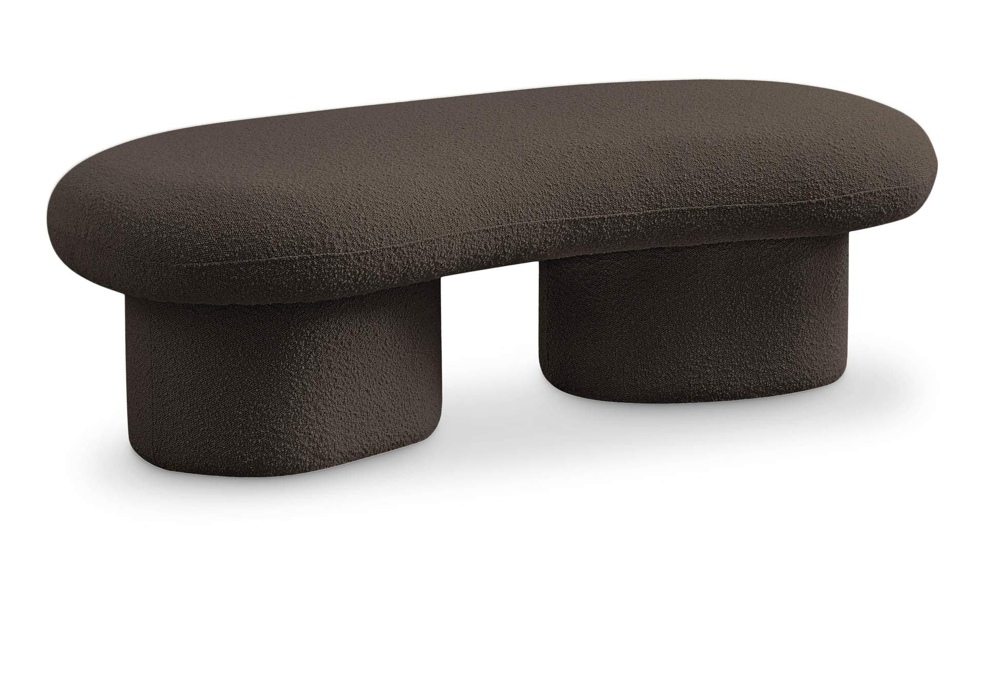 Luka Brown Boucle Fabric Bench,Meridian Furniture