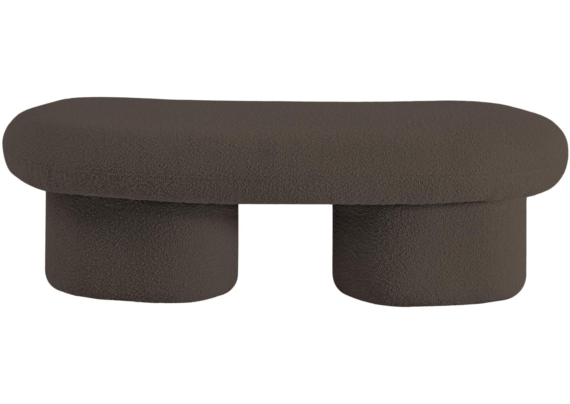 Luka Brown Boucle Fabric Bench,Meridian Furniture