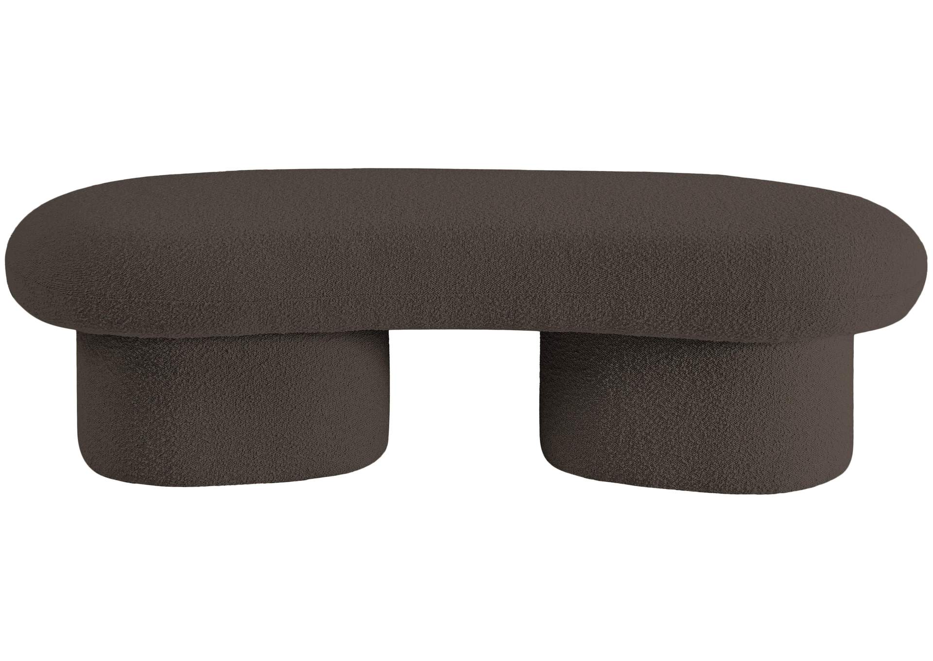 Luka Brown Boucle Fabric Bench,Meridian Furniture