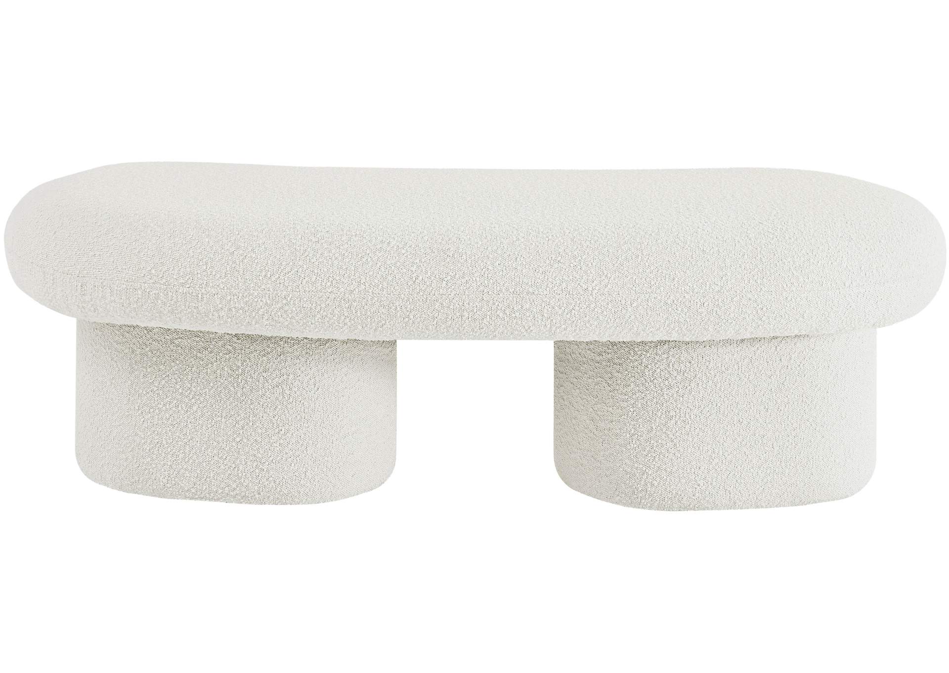 Luka Cream Boucle Fabric Bench,Meridian Furniture