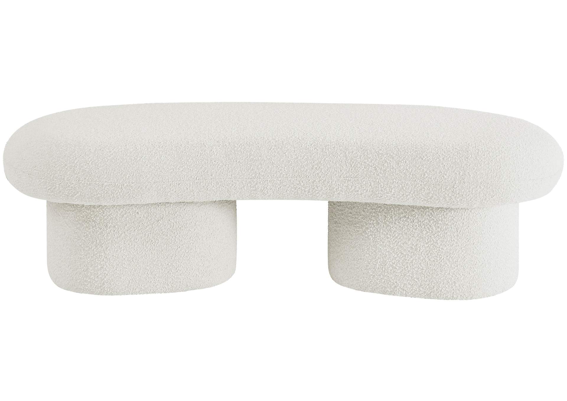 Luka Cream Boucle Fabric Bench,Meridian Furniture