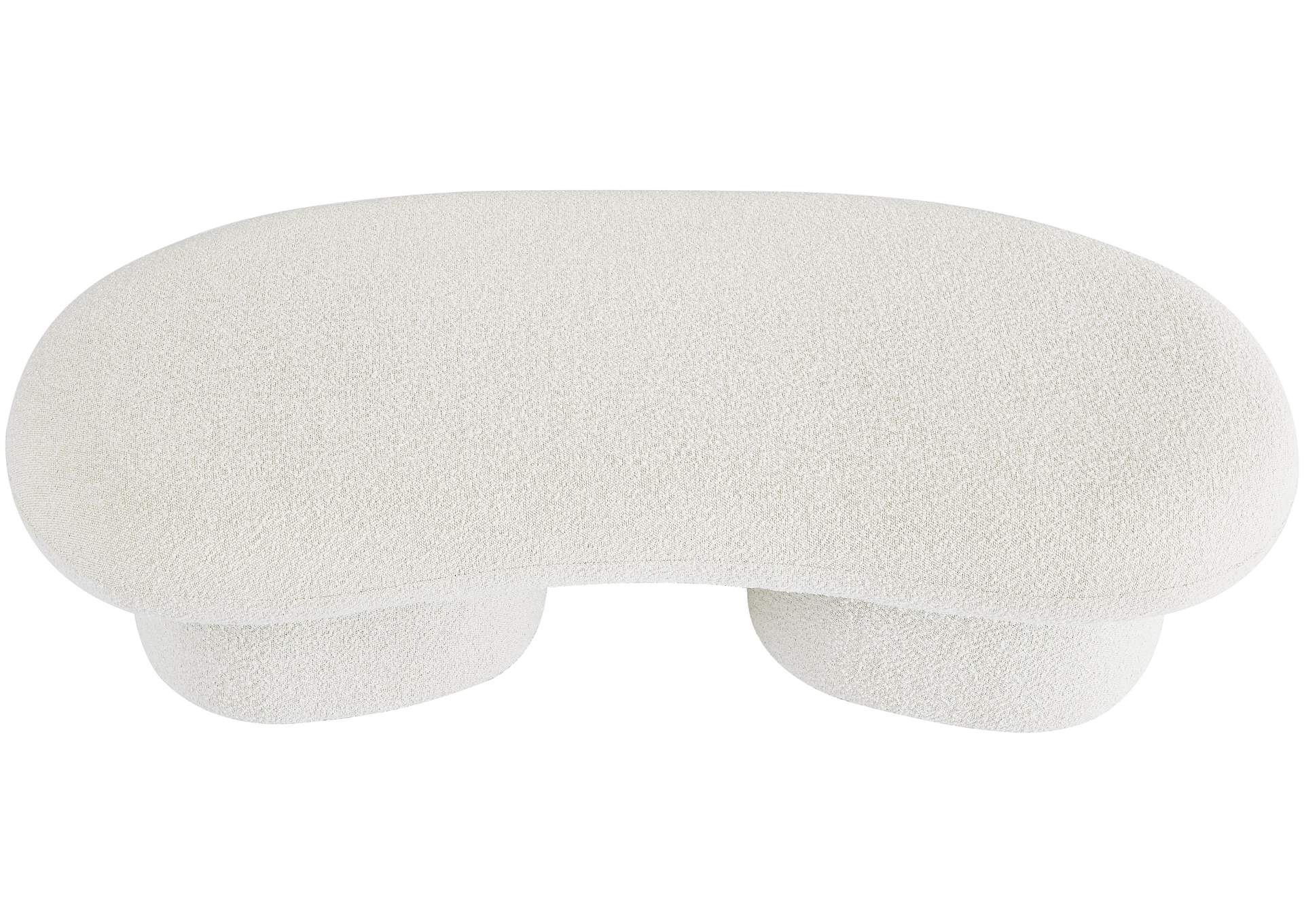 Luka Cream Boucle Fabric Bench,Meridian Furniture