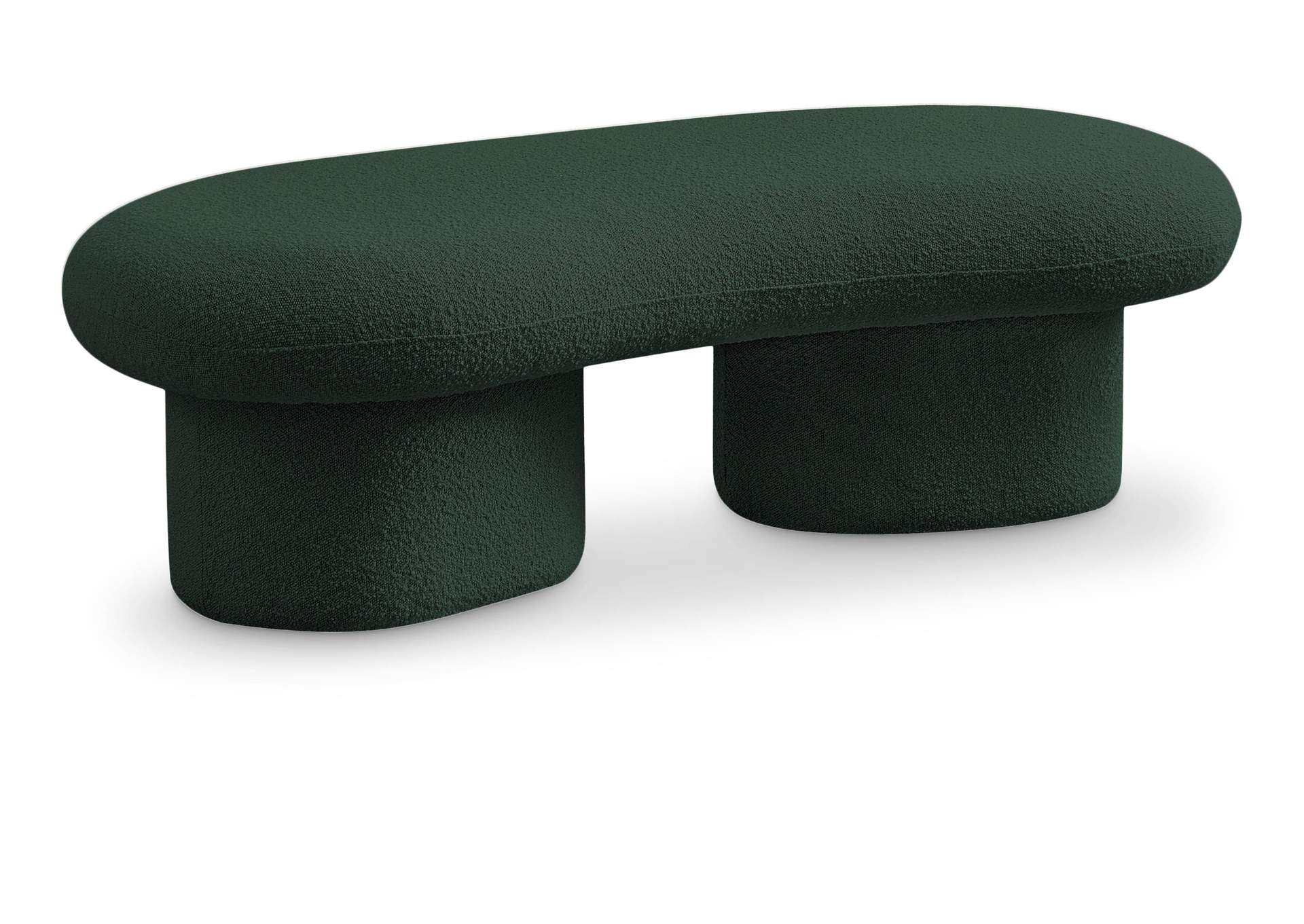 Luka Green Boucle Fabric Bench,Meridian Furniture