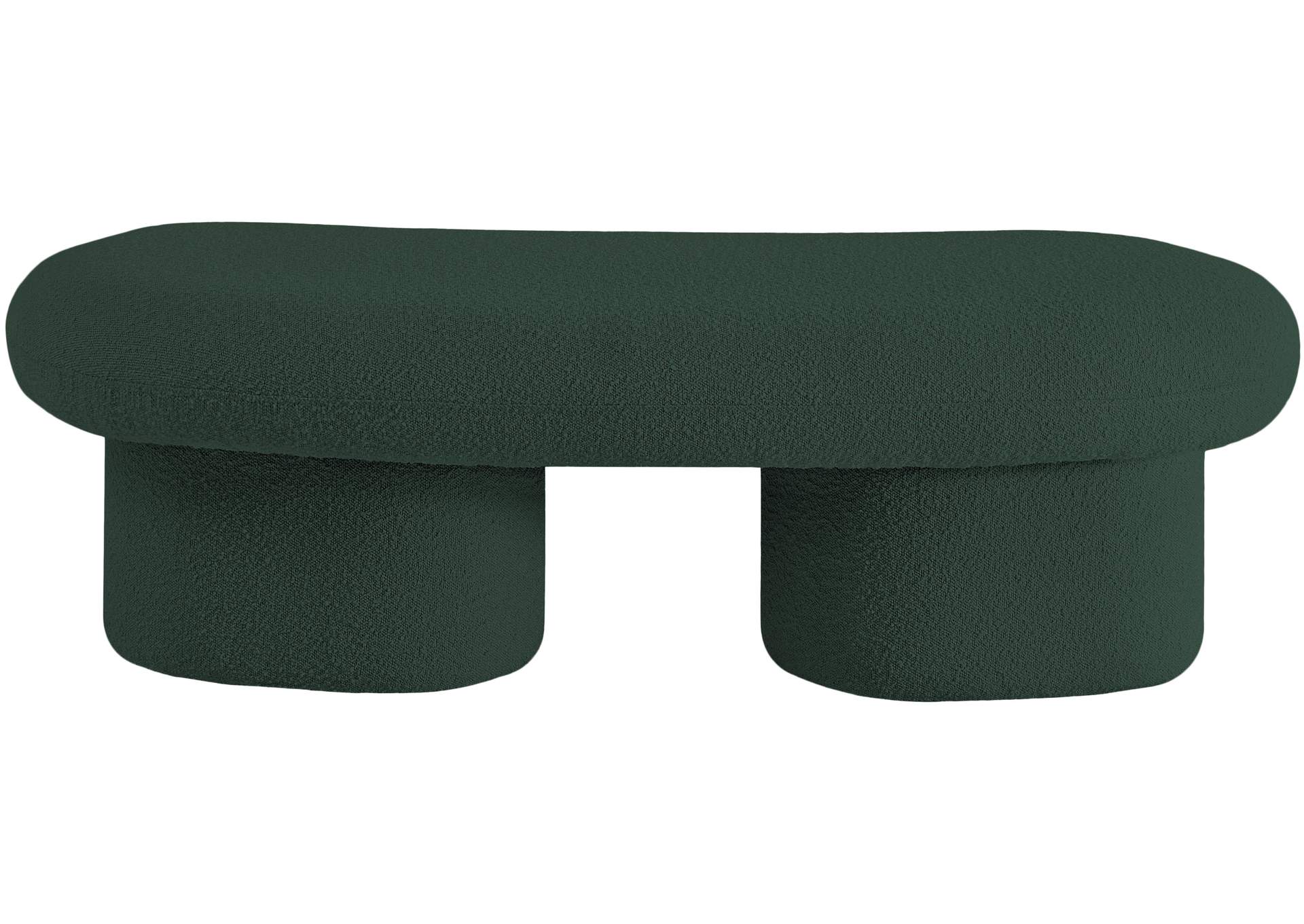 Luka Green Boucle Fabric Bench,Meridian Furniture