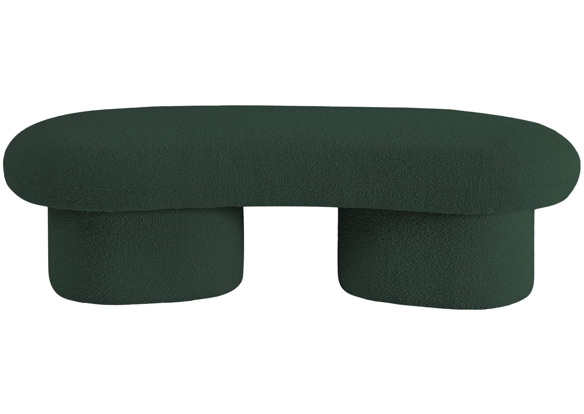 Luka Green Boucle Fabric Bench,Meridian Furniture