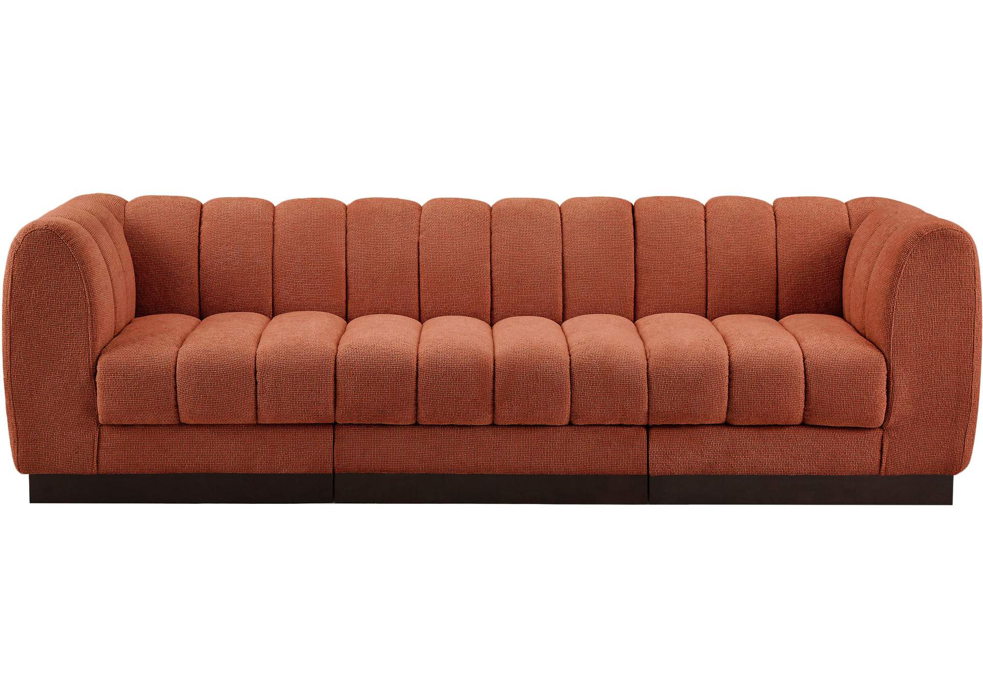 Quinn Cognac Chenille Fabric Modular Sofa,Meridian Furniture