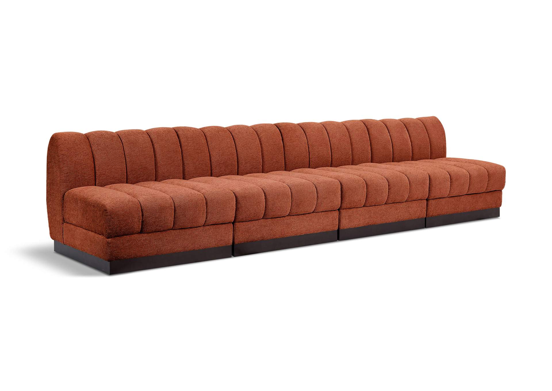 Quinn Cognac Chenille Fabric Modular Sofa,Meridian Furniture