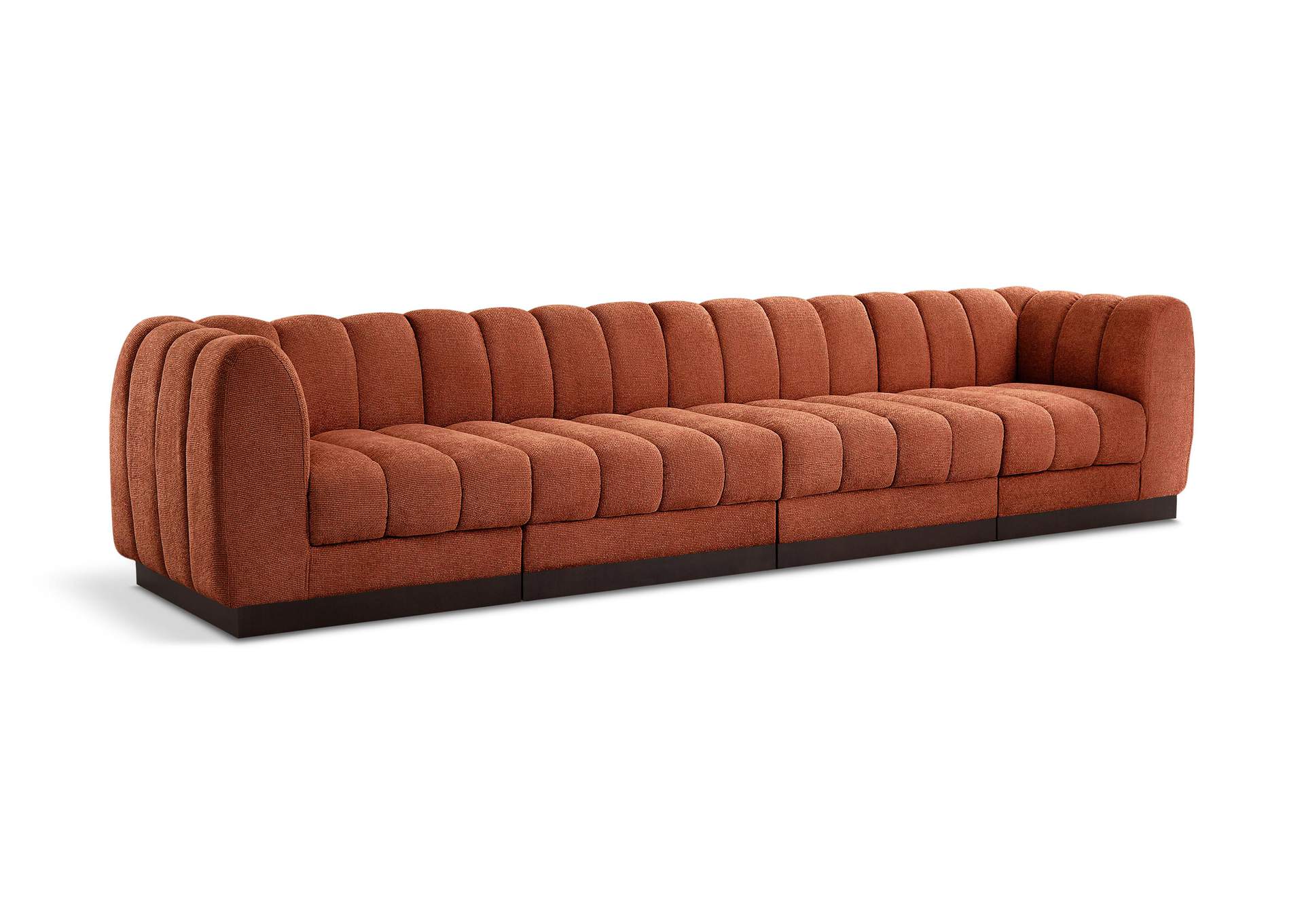 Quinn Cognac Chenille Fabric Modular Sofa,Meridian Furniture