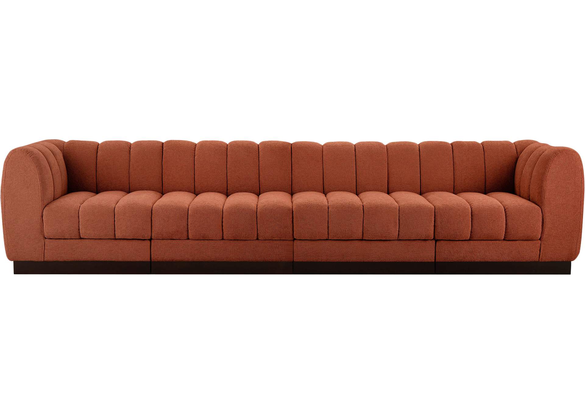 Quinn Cognac Chenille Fabric Modular Sofa,Meridian Furniture