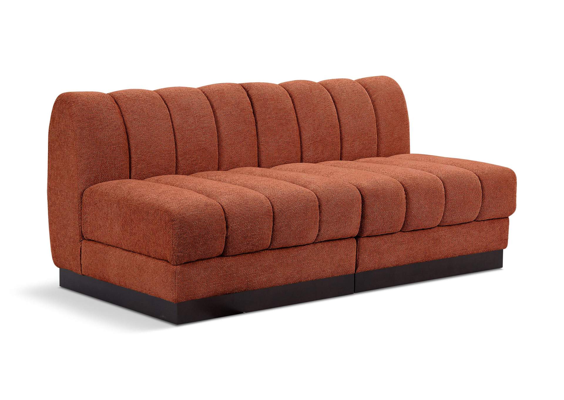 Quinn Cognac Chenille Fabric Modular Sofa,Meridian Furniture