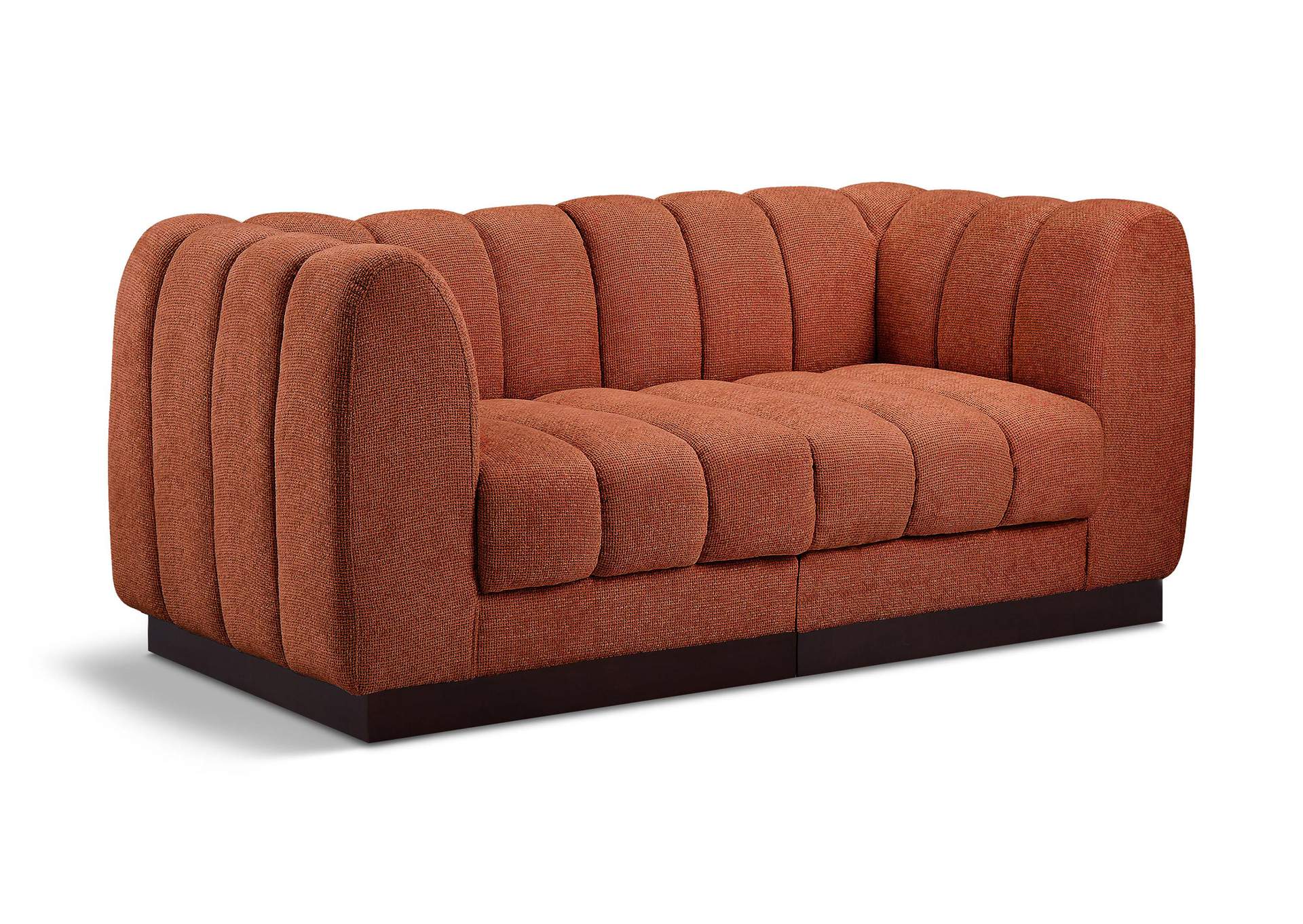 Quinn Cognac Chenille Fabric Modular Sofa,Meridian Furniture