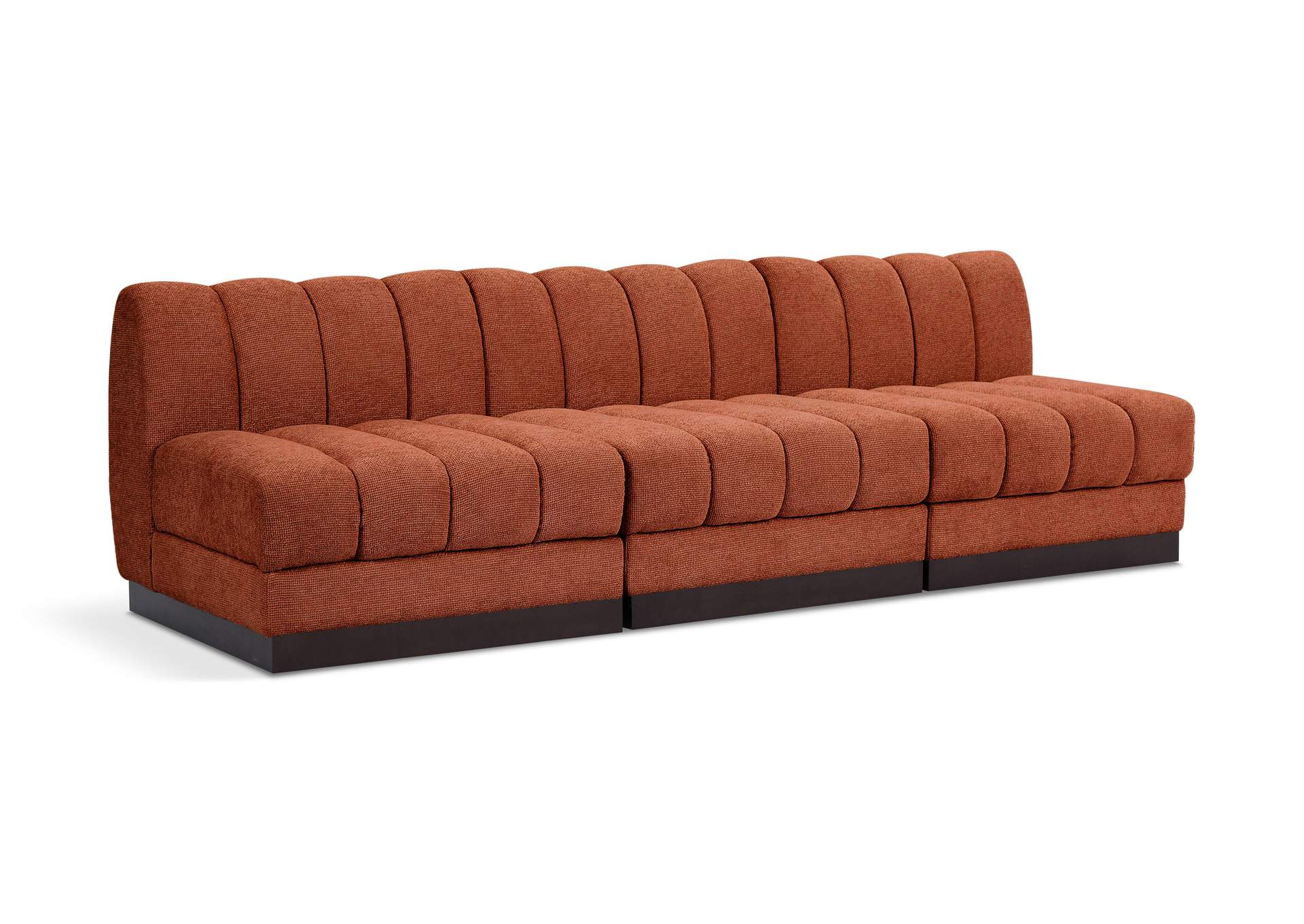 Quinn Cognac Chenille Fabric Modular Sofa,Meridian Furniture