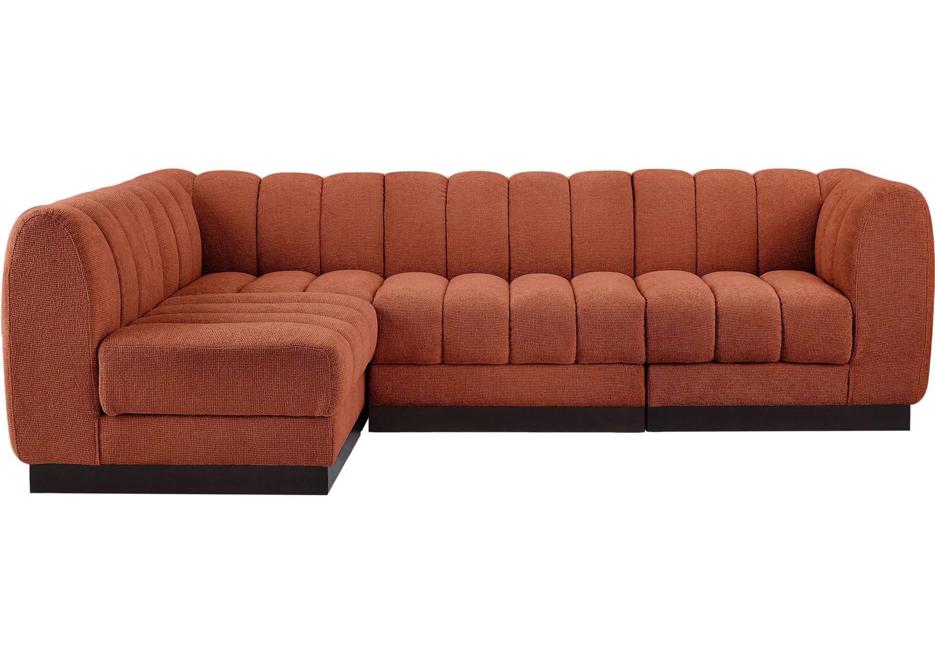 Quinn Cognac Chenille Fabric Modular Sectional,Meridian Furniture