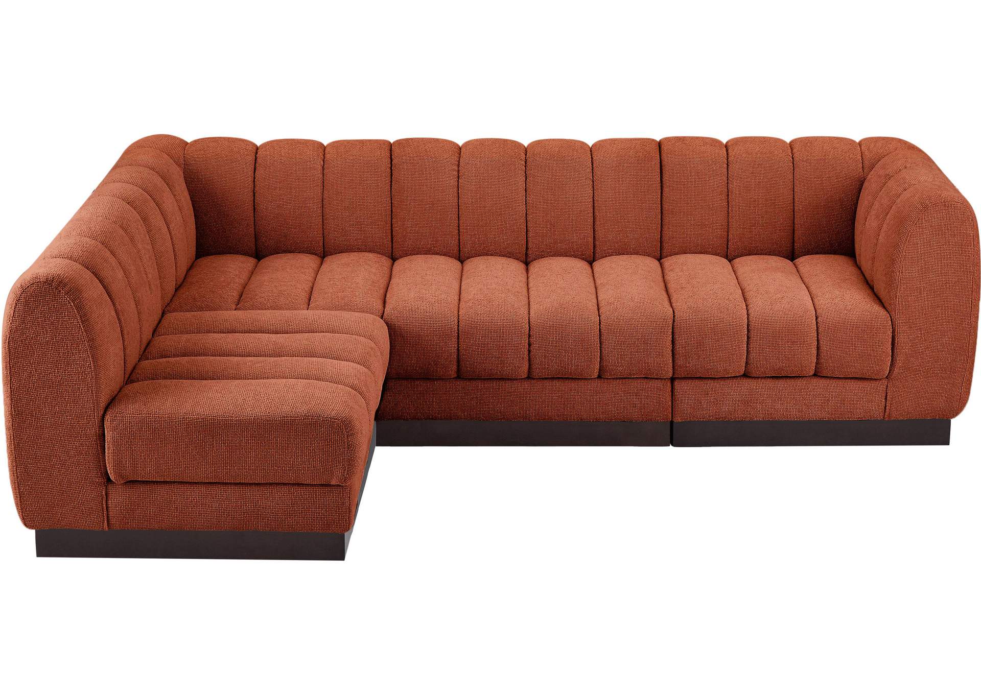 Quinn Cognac Chenille Fabric Modular Sectional,Meridian Furniture