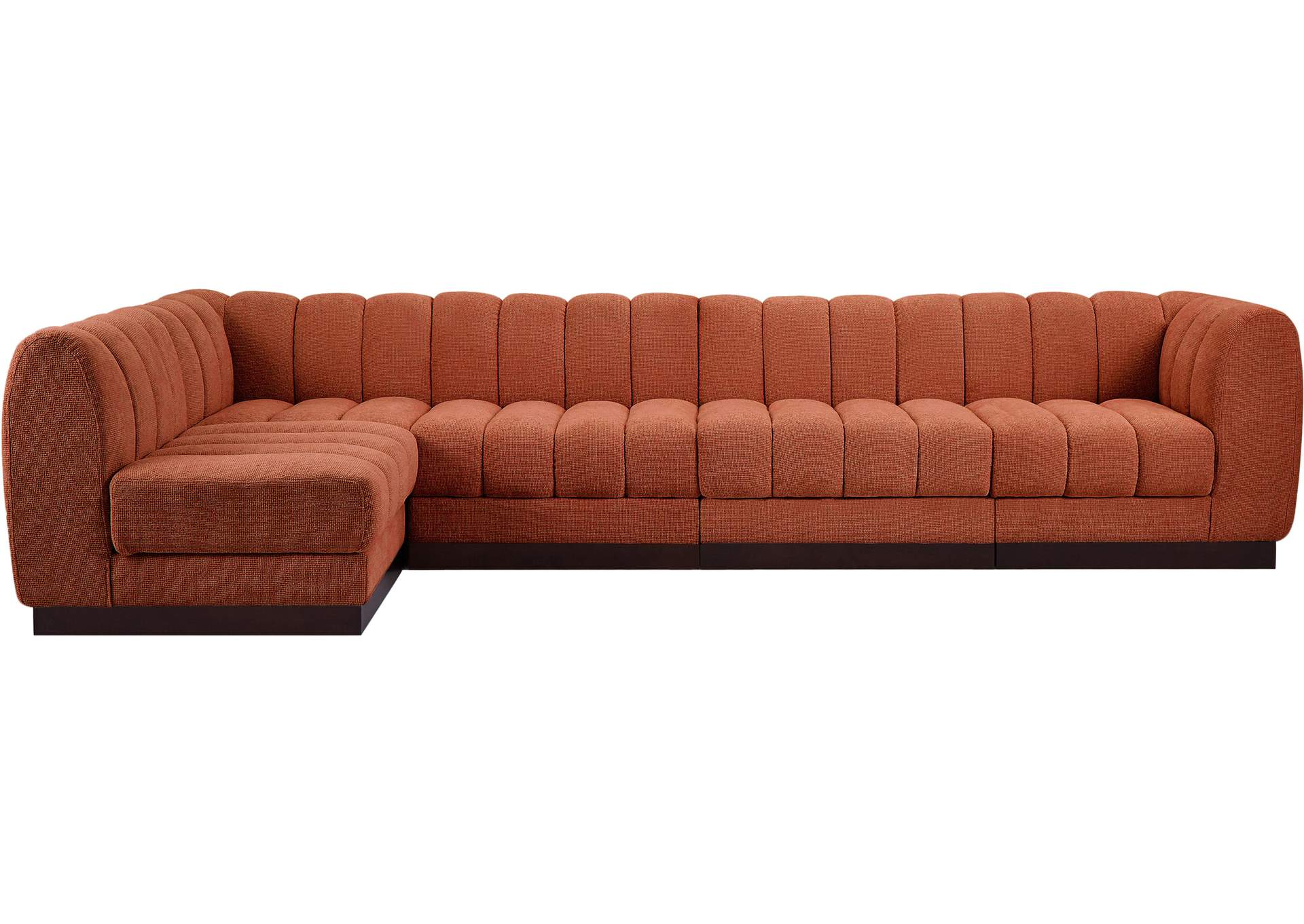 Quinn Cognac Chenille Fabric Modular Sectional,Meridian Furniture