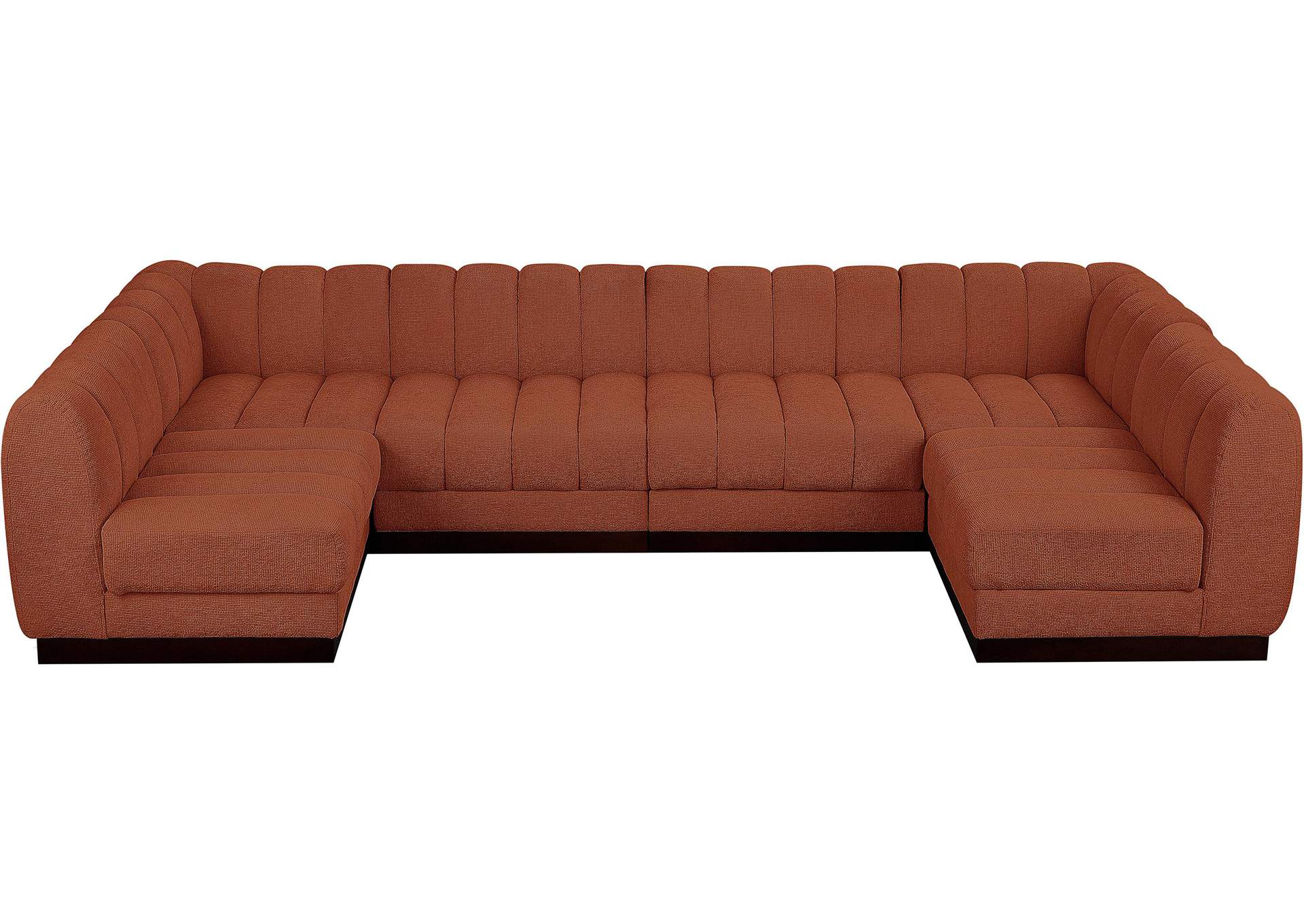 Quinn Cognac Chenille Fabric Modular Sectional,Meridian Furniture