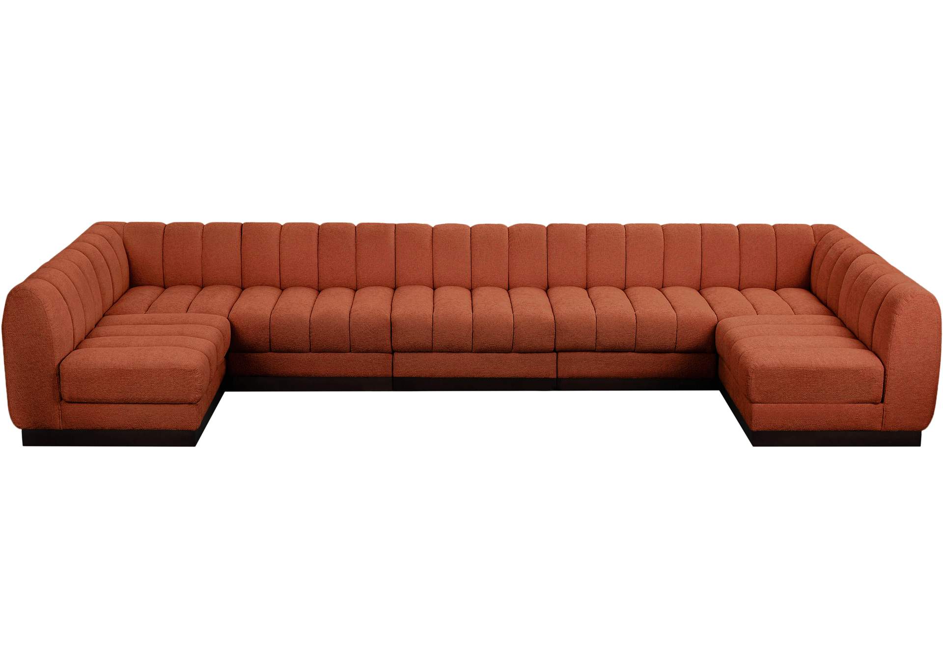 Quinn Cognac Chenille Fabric Modular Sectional,Meridian Furniture