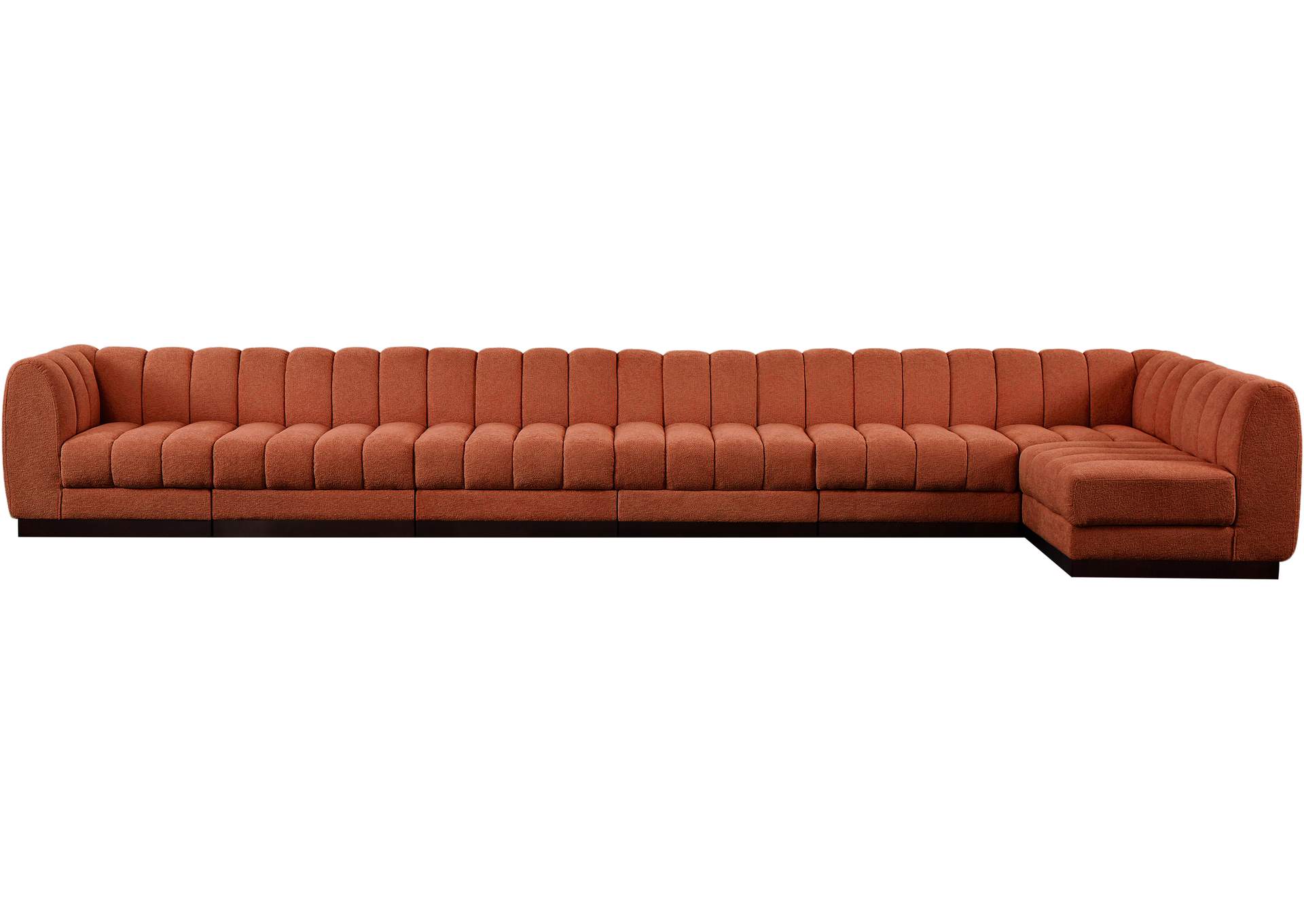 Quinn Cognac Chenille Fabric Modular Sectional,Meridian Furniture